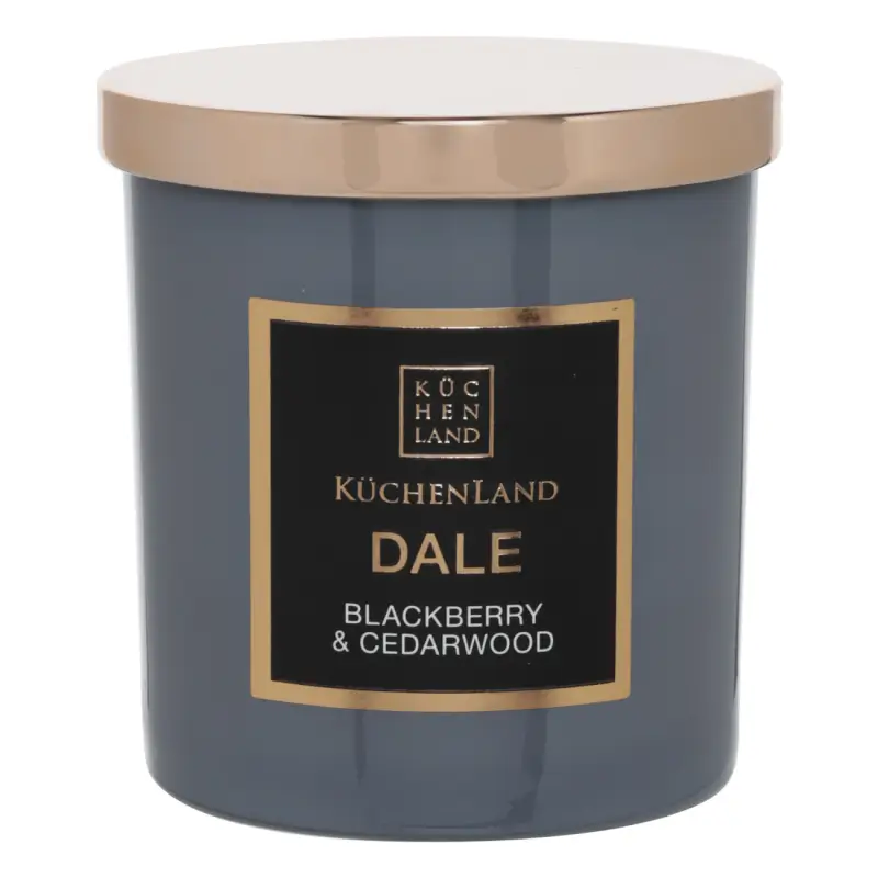 Свеча ароматическая, 9 см, в подсвечнике, с крышкой, стекло, Blackberry and Cedarwood, Dale ,image-0