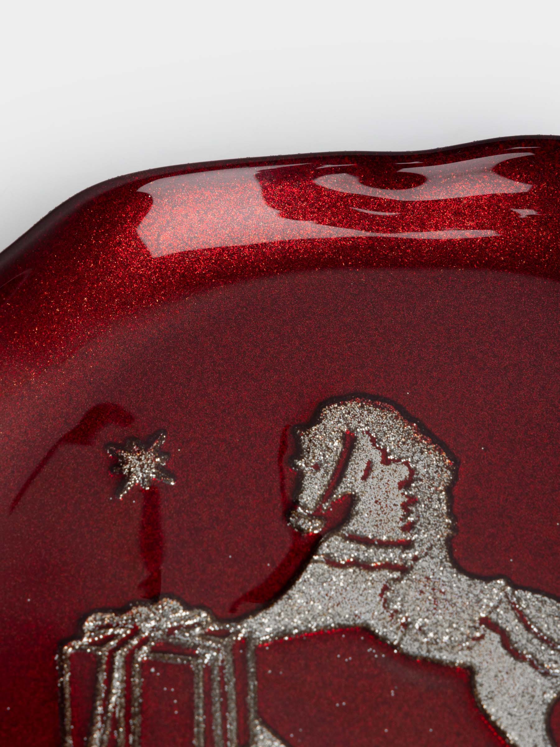 Блюдо, 21х2 см, стекло, бордовое, Лошадка, Brumal, image-2