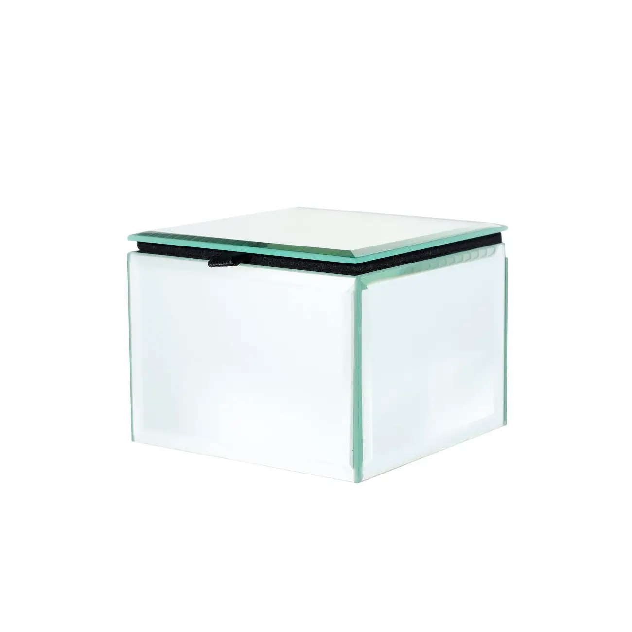 Шкатулка для украшений, 9х7 см, стекло, зеркальная, Glossy, image-0