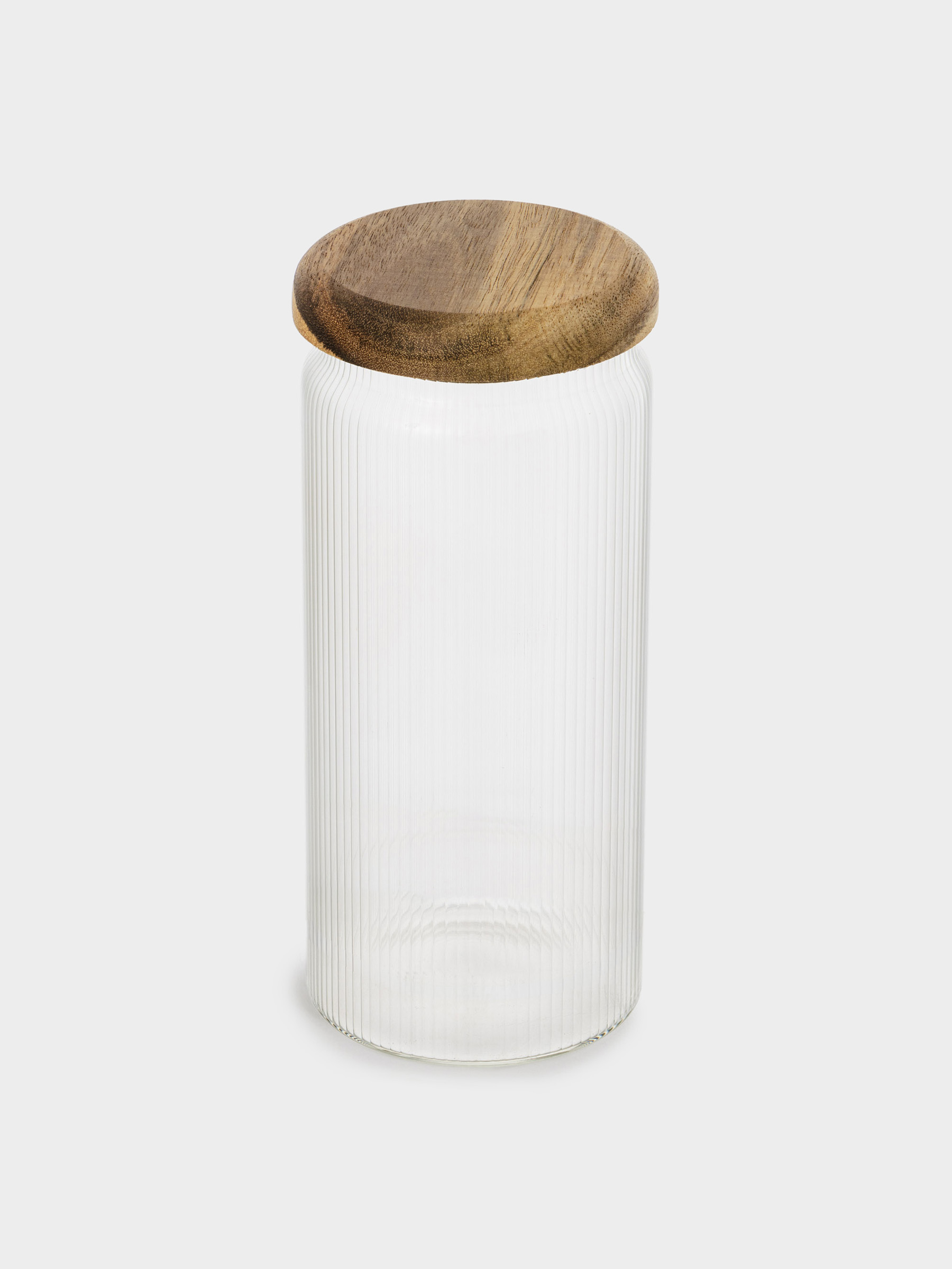Сусымалы өнімдерге арналған құты, 1 л, шыны Р/ағаш, Ribby wood, image-2