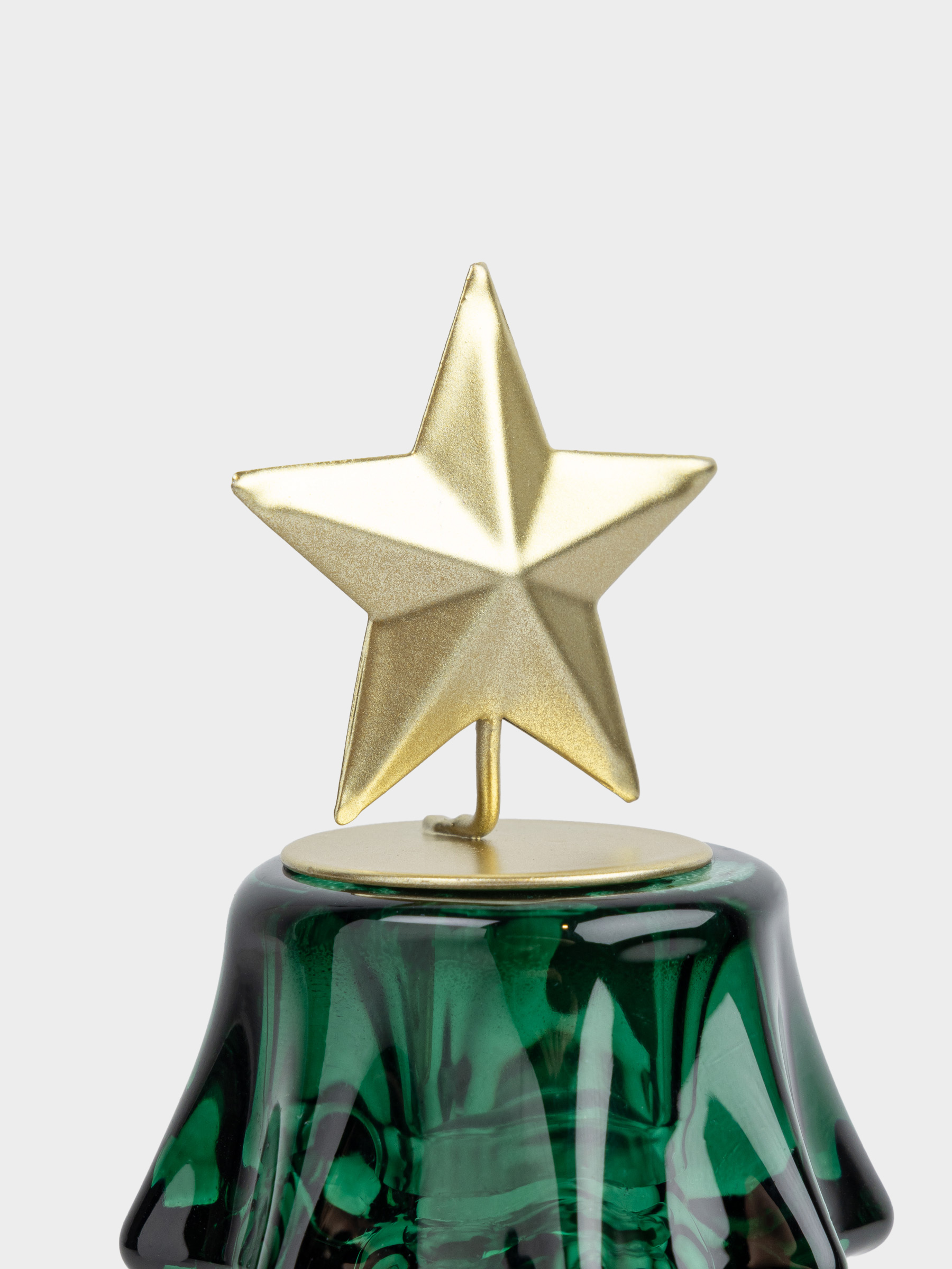 Сәндік шам, 18 см, шыны/металл, алтын, Шырша, Golden style, image-1