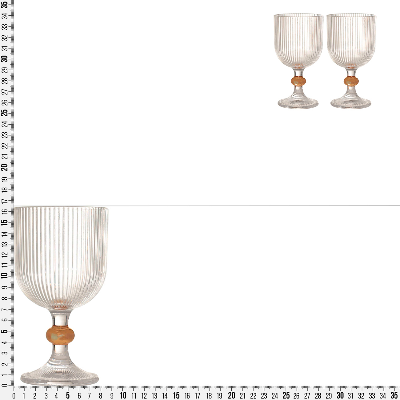 Бокал-кубок для вина, 360 мл, 2 шт, стекло Р, Argos gold-t, image-2