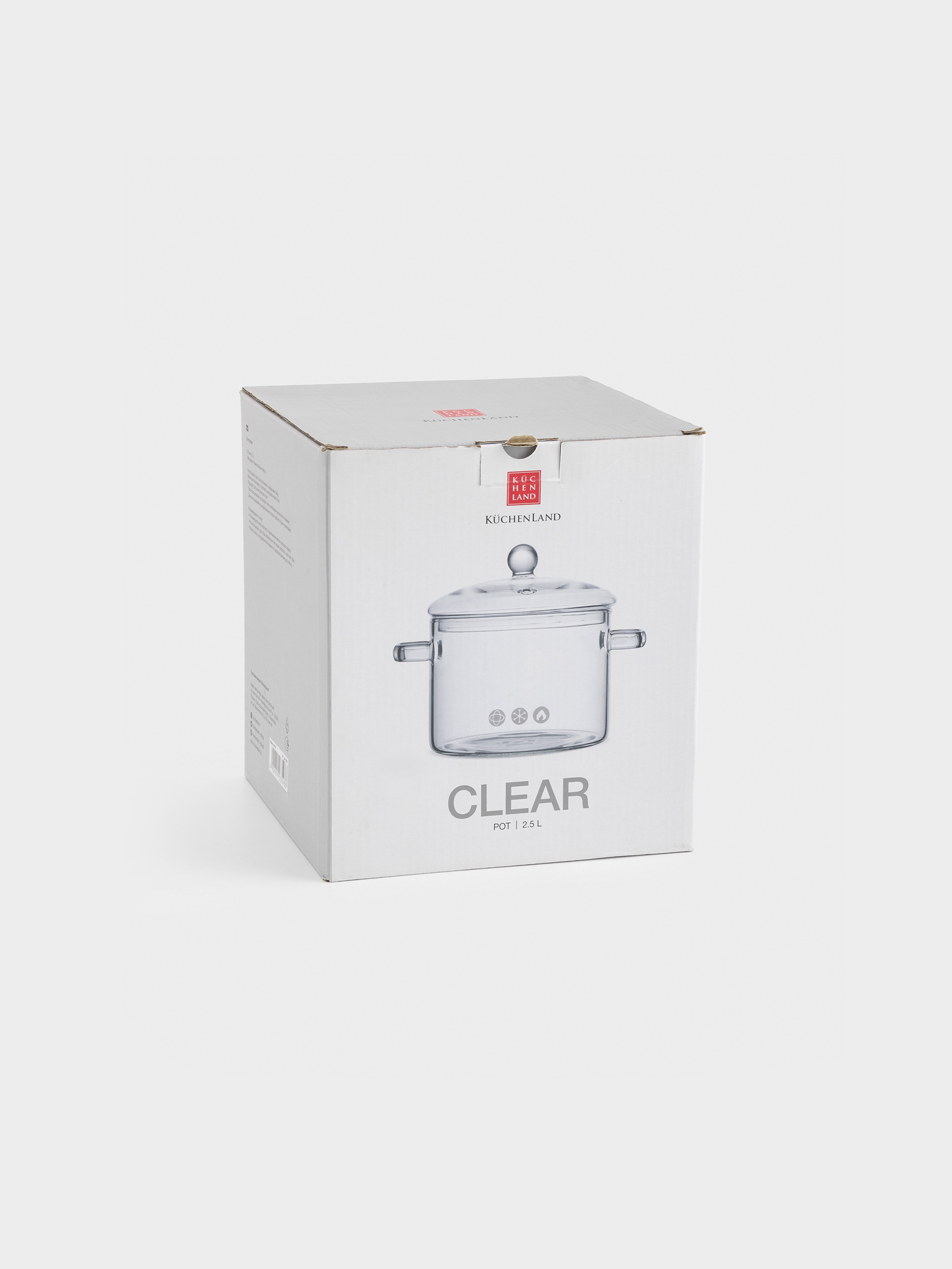 Кәстрөл, 16 см, 2,5 л, қақпағы бар, шыны B, Clear, image-4
