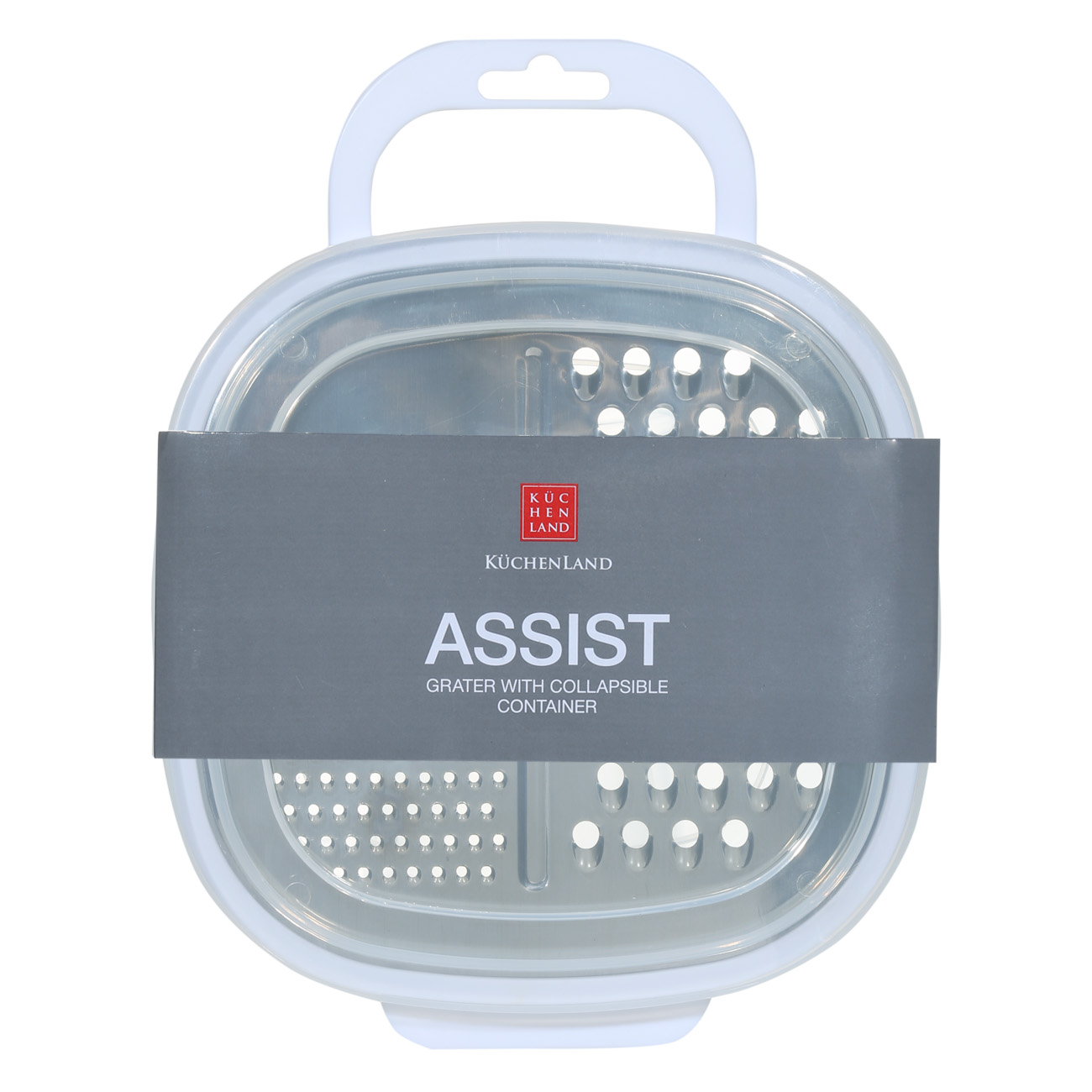 Терка, 25х19 см, с контейнером, пластик/сталь, белая, Assist, image-2