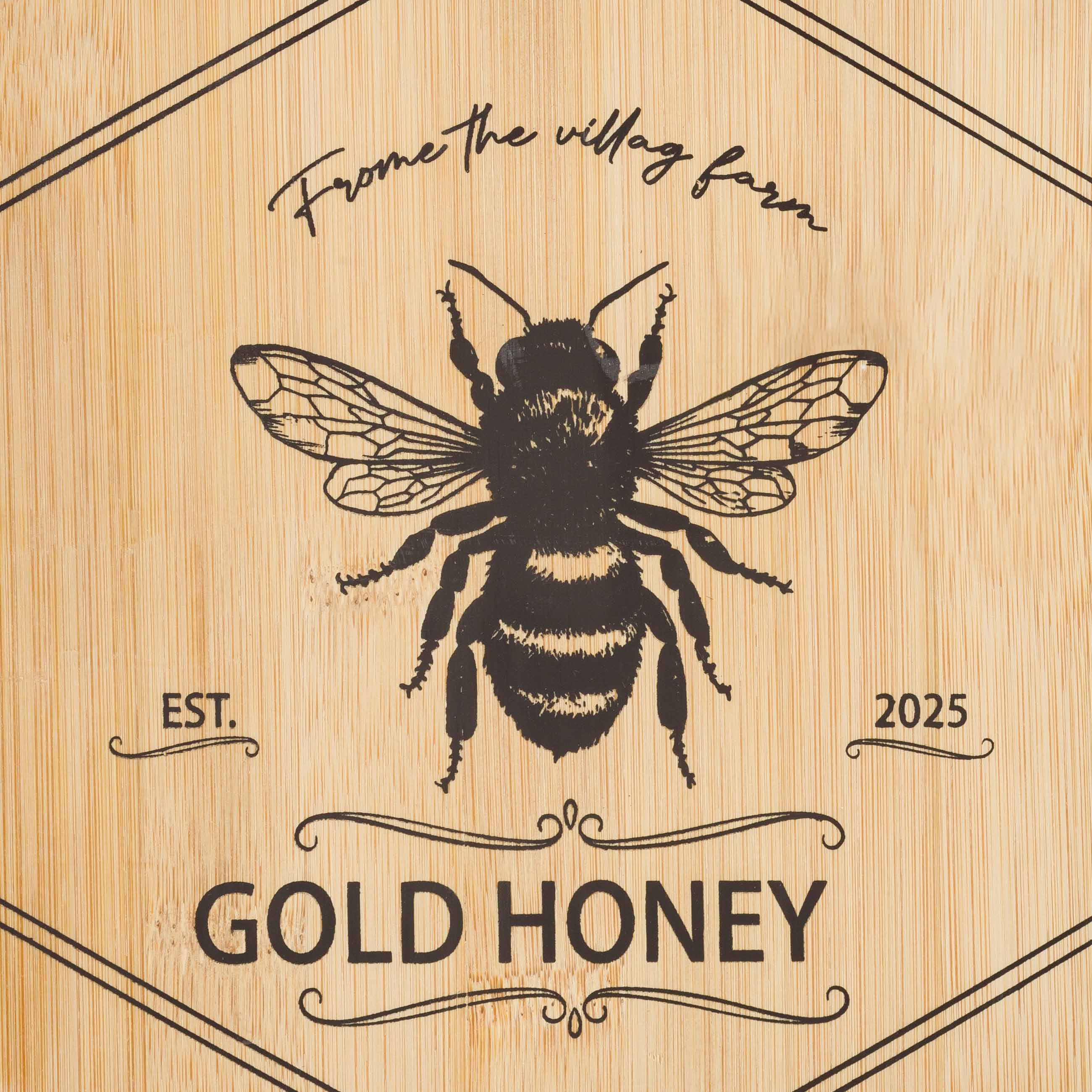 Доска разделочная, 25x22 см, бамбук, шестиугольная, Пчела, Honey, image-5