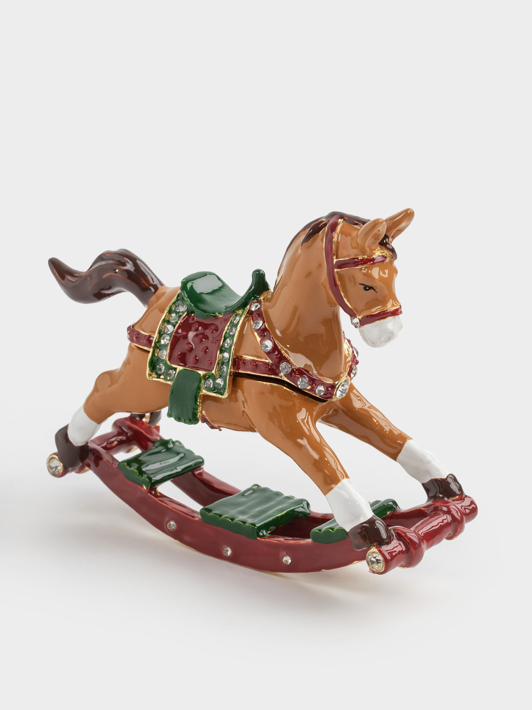 Қобдиша, 10х8 см, металл, сүт түстес, Жылқы, Antique horse, image-2