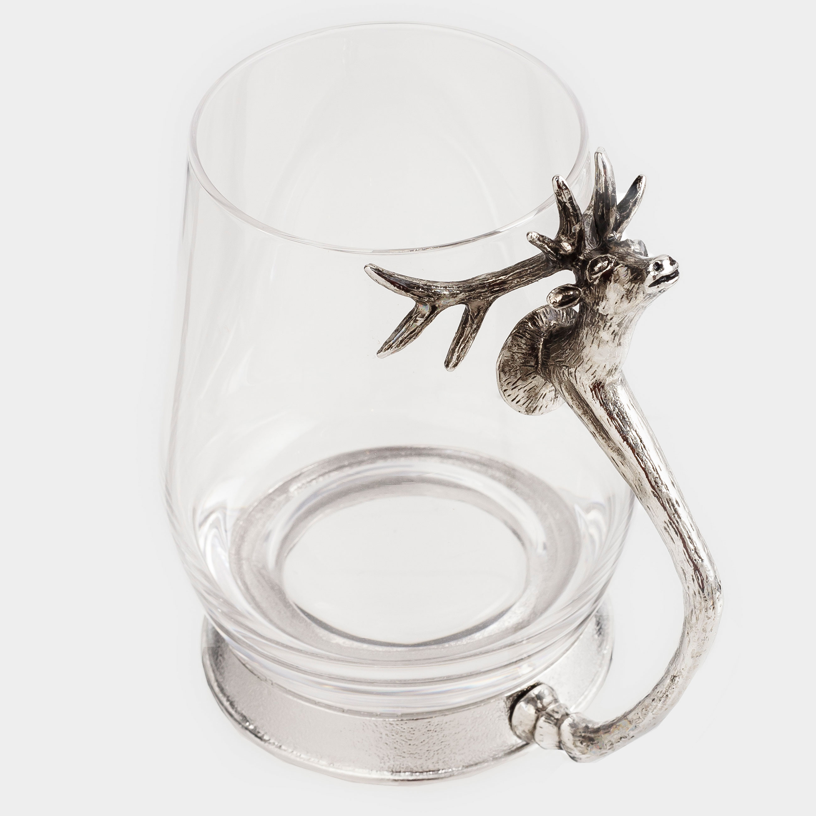 Кружка, 400 мл, стекло/металл, Серебристый олень, Lux elements, image-2