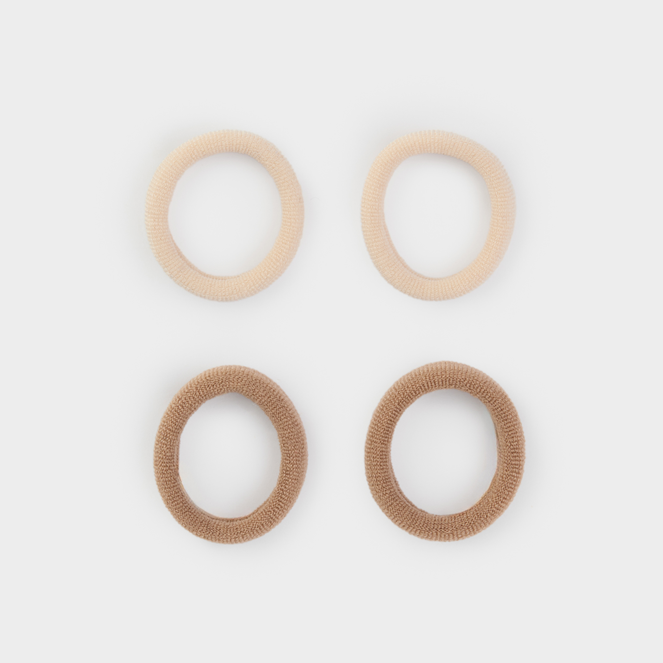 Шаш резеңкесі, 2 см, 4 дана, балаларға арналған, полиэстер, сарғылт-қоңыр/сүтті, Hair basic