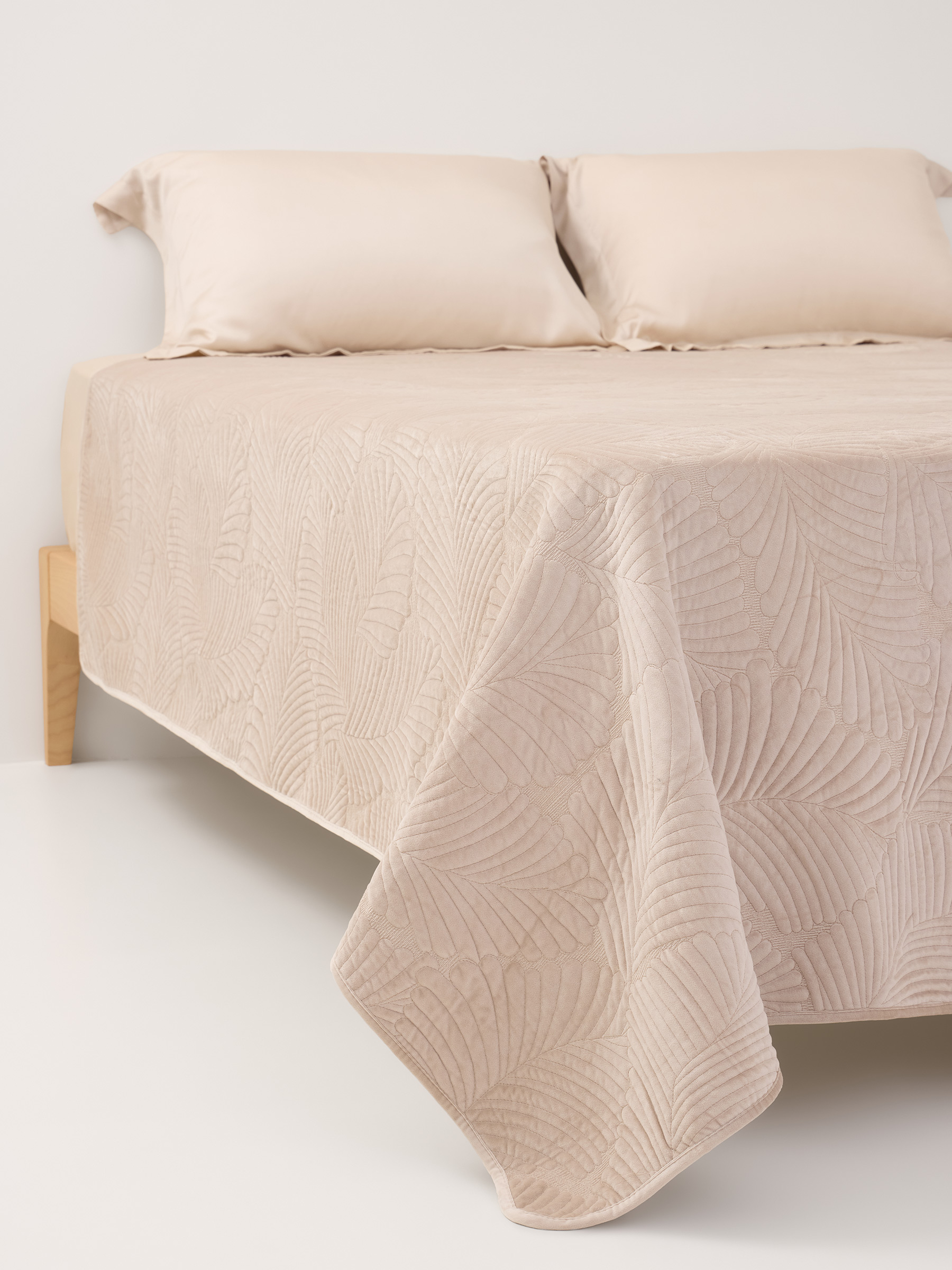 Покрывало, 220х240 см, стеганое, Пальмовый лист, Stitch velvet