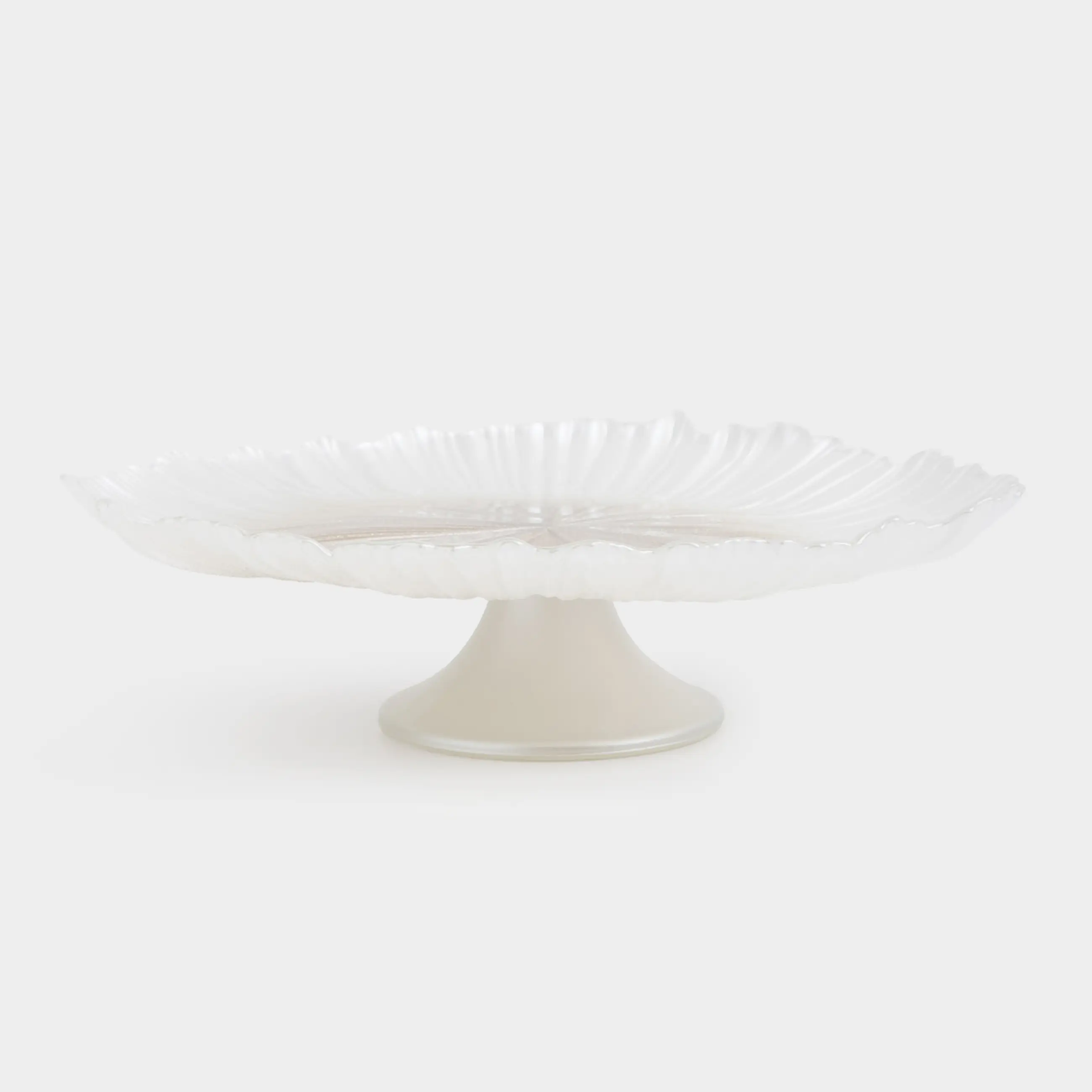 Аяқты ыдыс, 25х9 см, шыны Р, сүт түстес/шампан, Verge