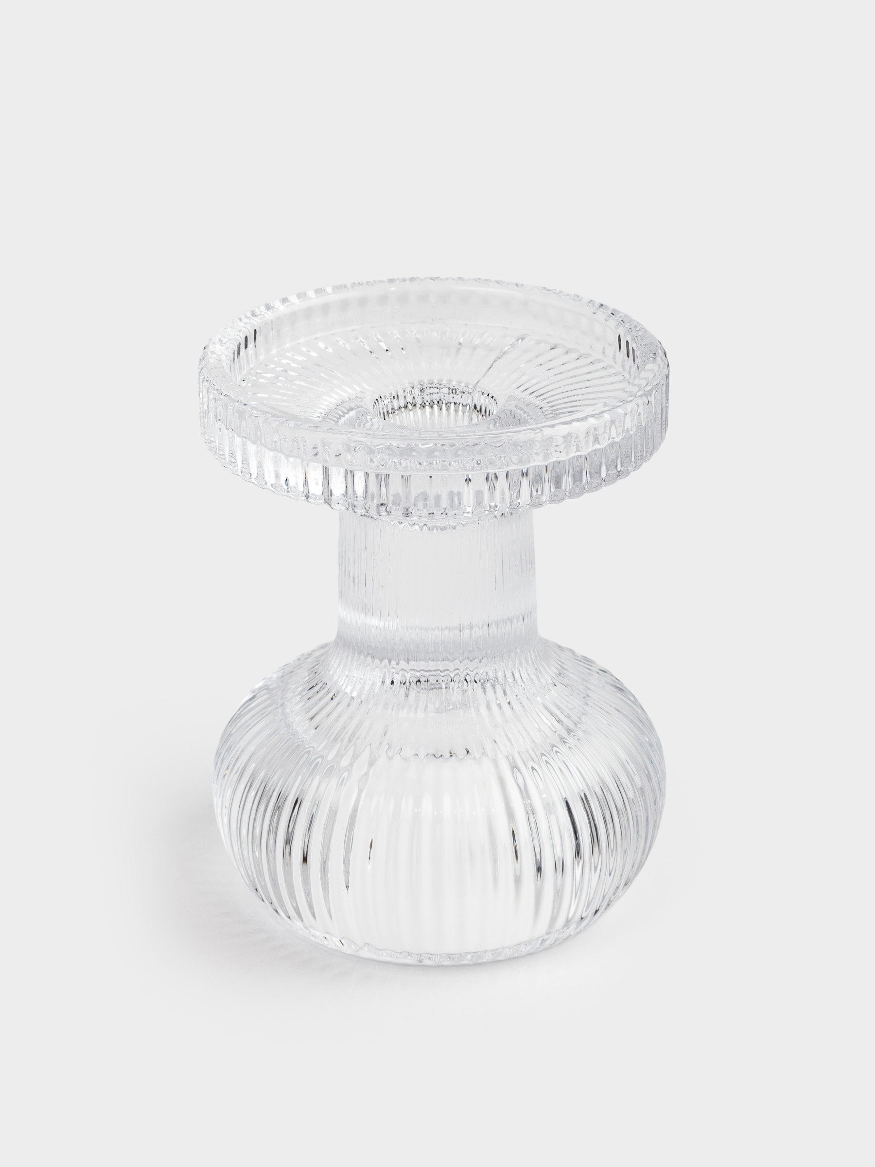 Шам ұстағыш, 11 см, жұқа/цилиндрлік шамға арналған, сабақты, шыны, Ribedic, image-1