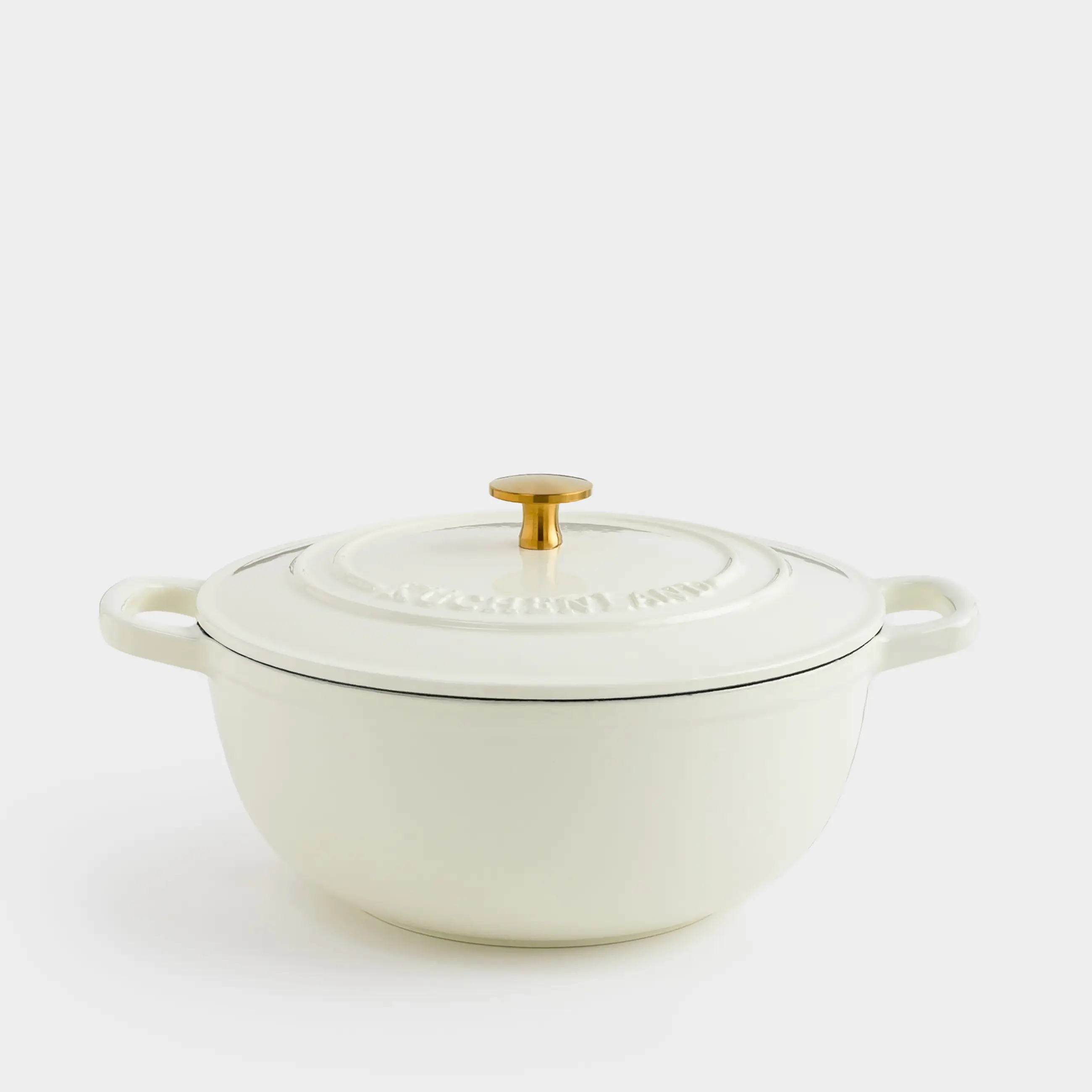 Қазан, 25 см, 3,5 л, қақпағы бар, шойын, сүт түсті, Light kitchen