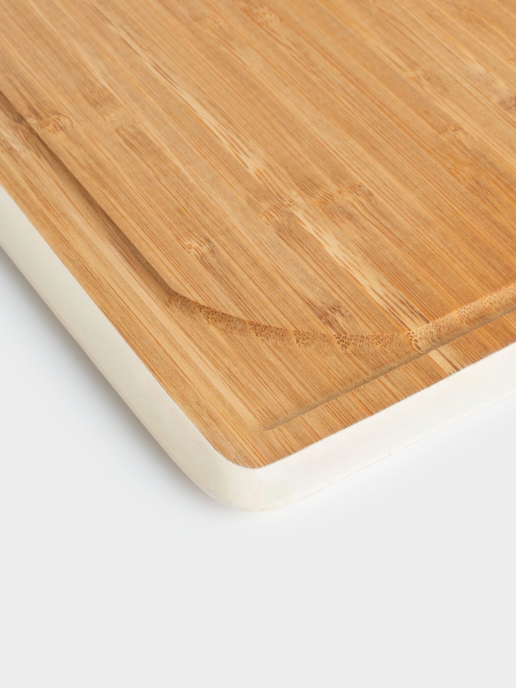 у тақтасы, 38x28 см, бамбук, тікбұрышты, сүт түсті жиек, Bamboo, image-2