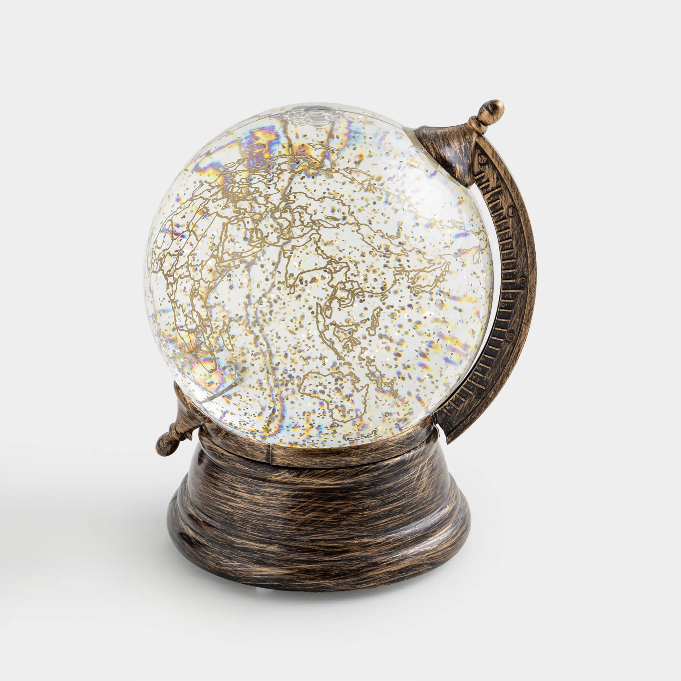 Қар шамы, 14x16 см, жарықтандырылған, пластик, алтын, Глобус, Golden style
