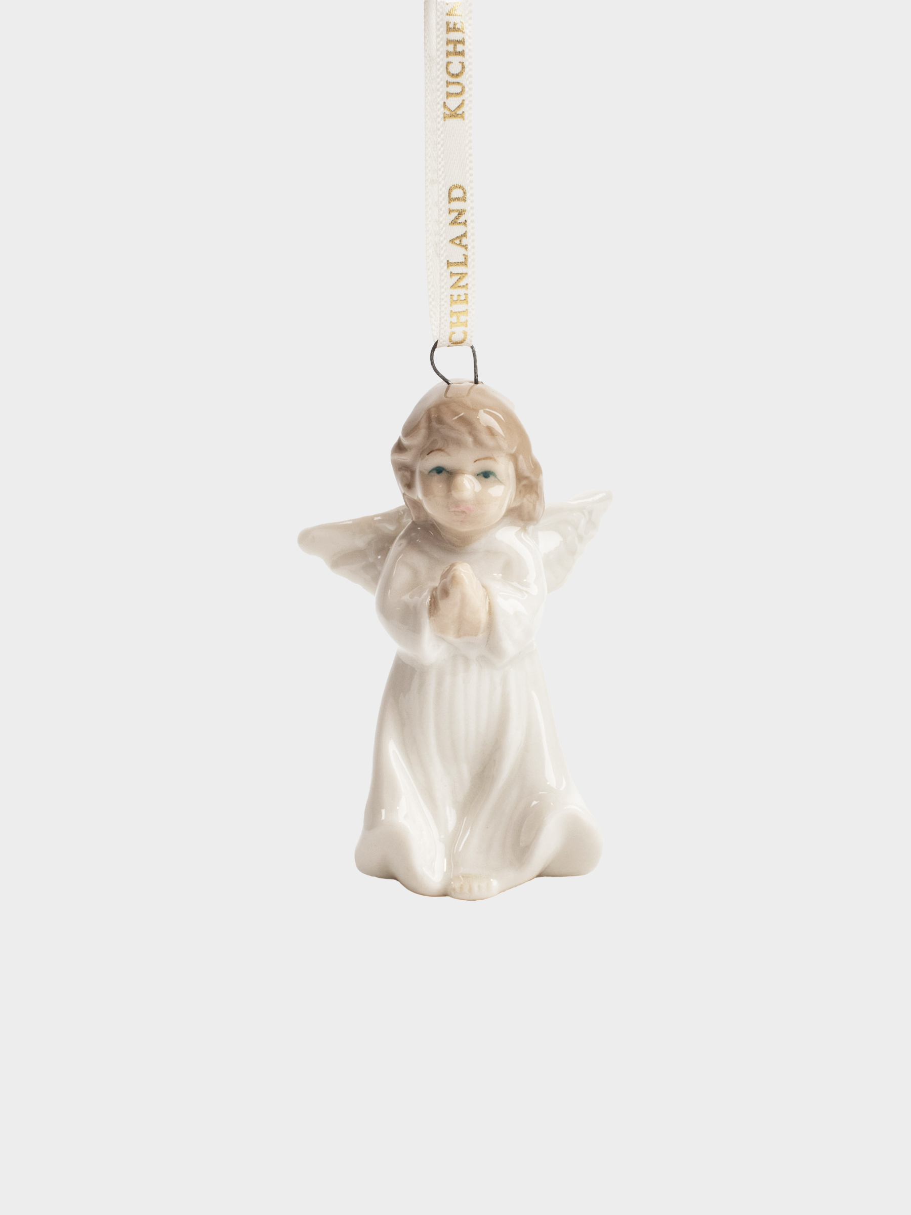 Игрушка елочная, 8 см, фарфор P, белая, Ангел, Angel figurine, image-0