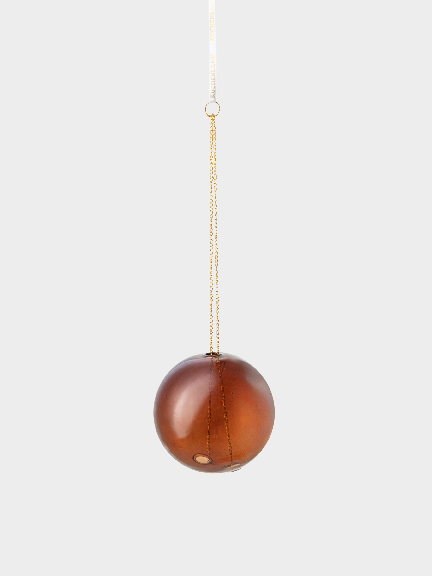 Шырша ойыншығы, 8 см, шыны/металл, жасыл, Шынжырдағы шар, Ball christmas, image-1