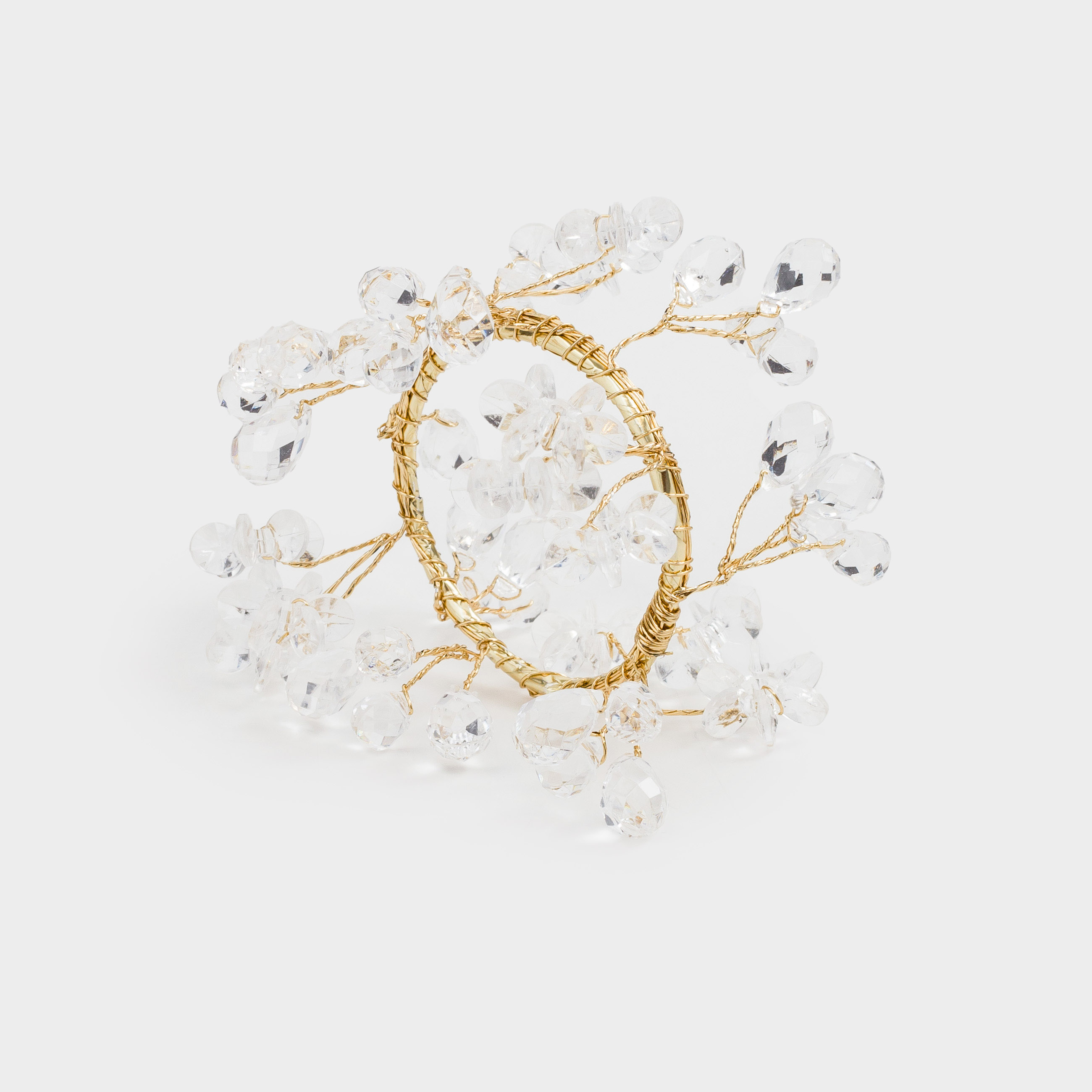 Кольцо для салфеток, 5 см, акрил/металл, золотистое, Кристаллы, Crystal decor, image-1