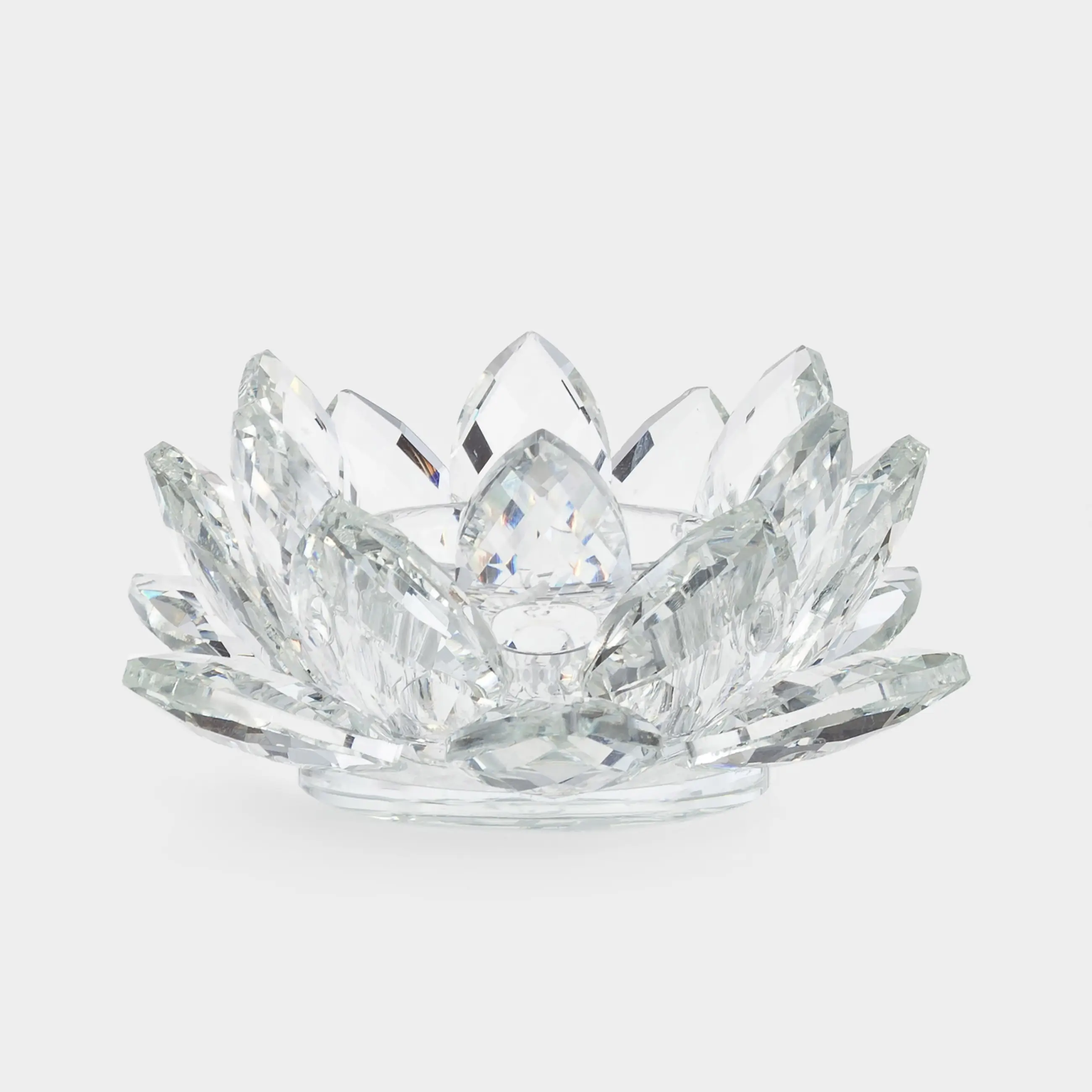 Подсвечник, 11 см, для чайной свечи, кристальное стекло, Цветок, Crystal flower, image-0