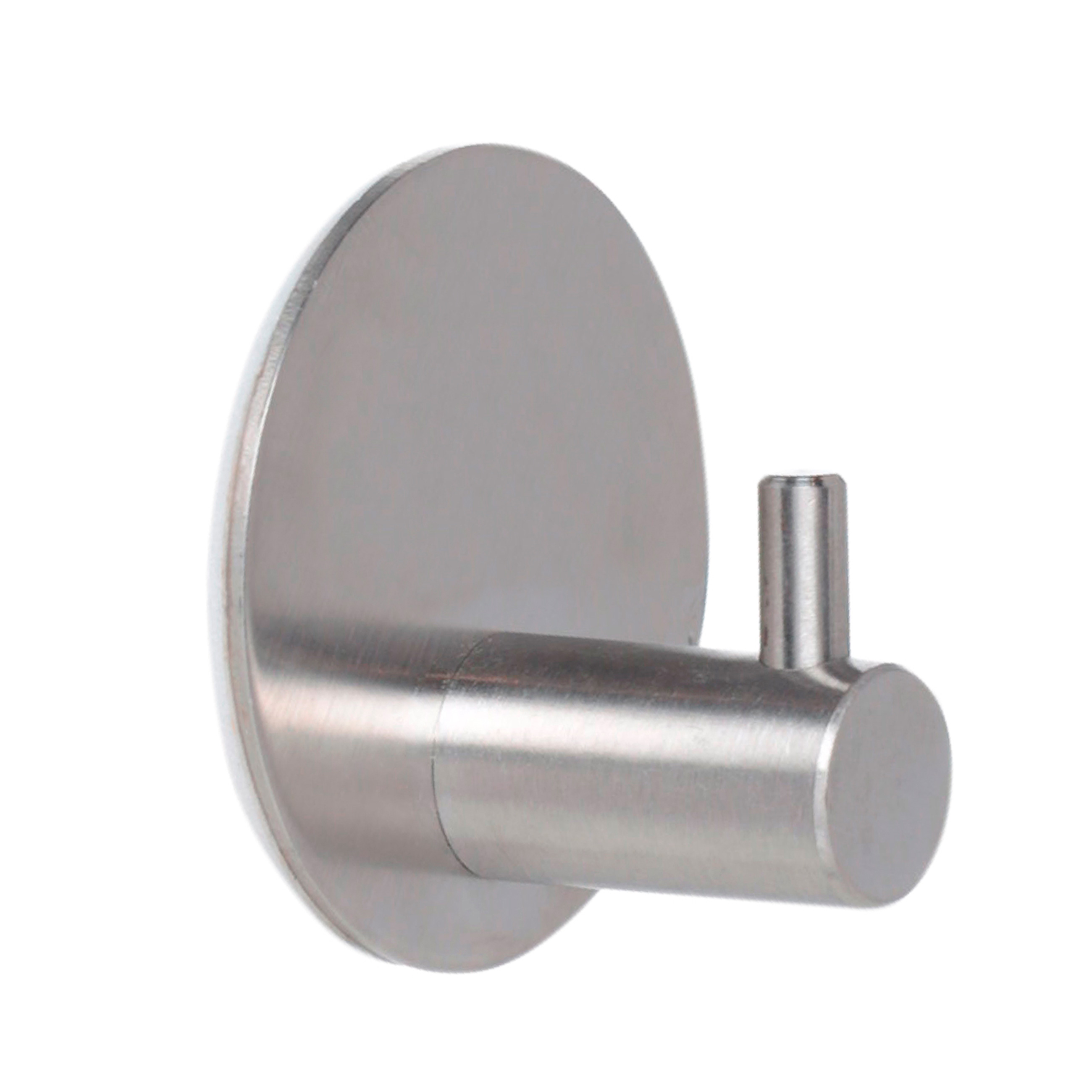 Крючок для венка, 4 см, на липучке, сталь, круглый, серебристый, Hook изображение № 2