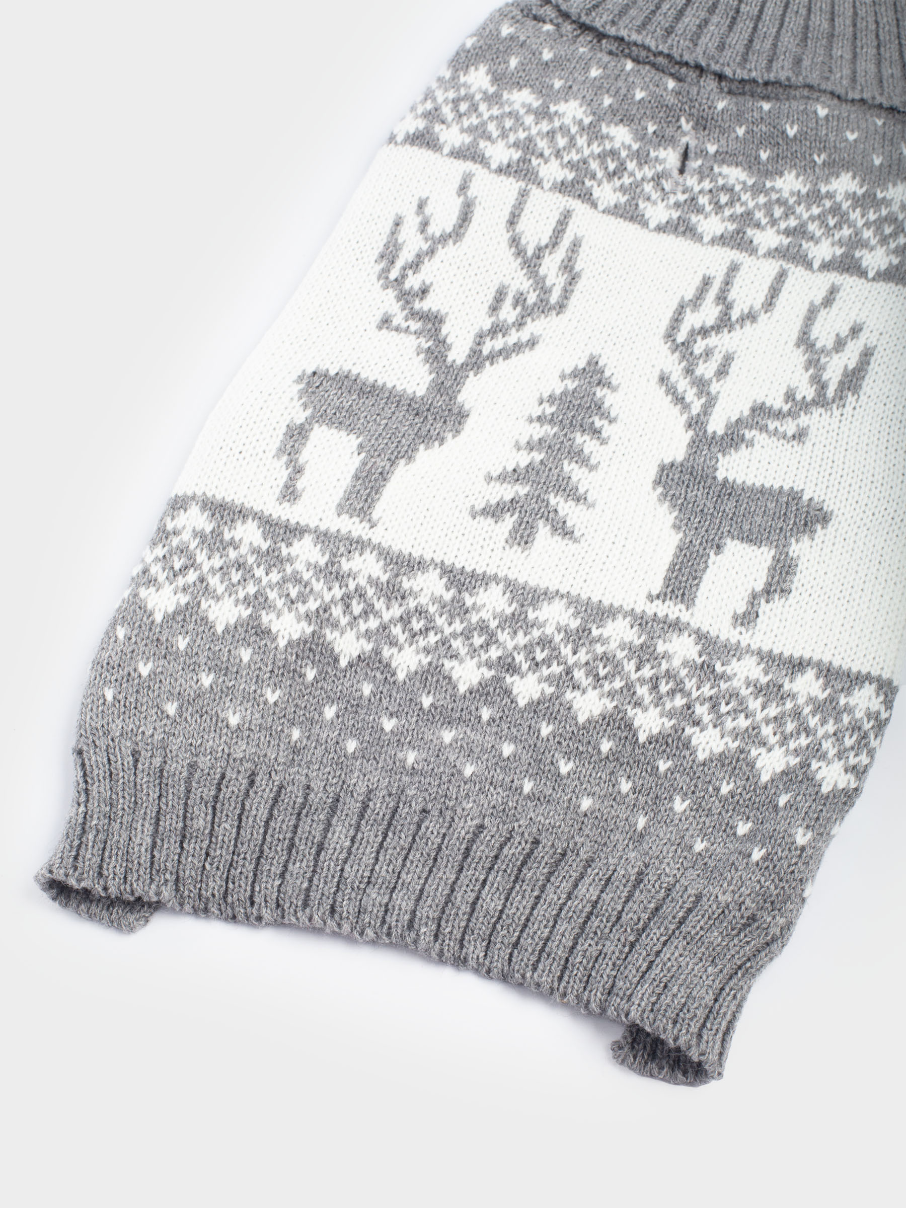 Свитер для животных, 25 см, р. XS, акрил, серо-белый, Олени, Fashion pet, image-3