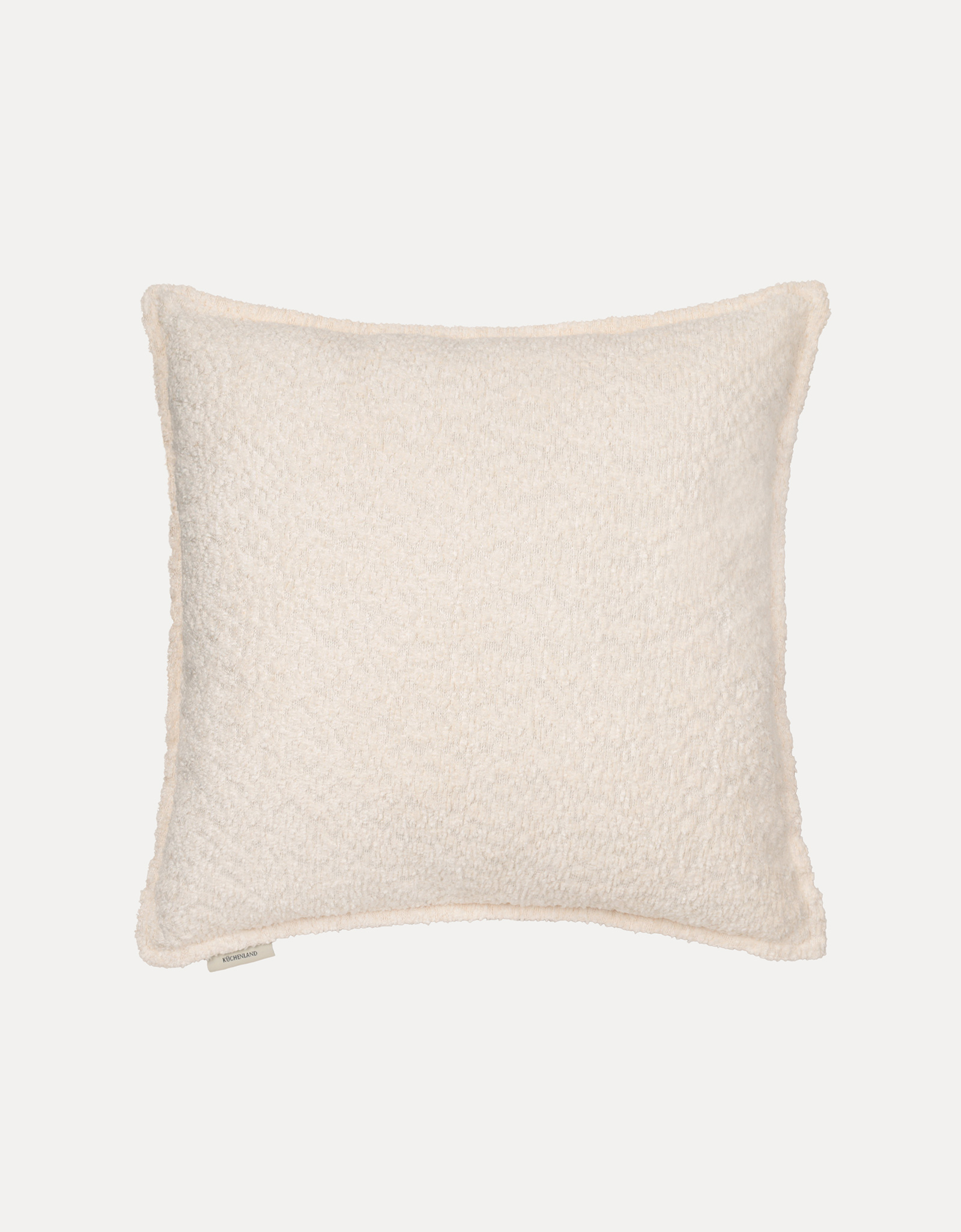 Подушка декоративная, 45х45 см, букле/вельвет, молочная, Boucle, image-0