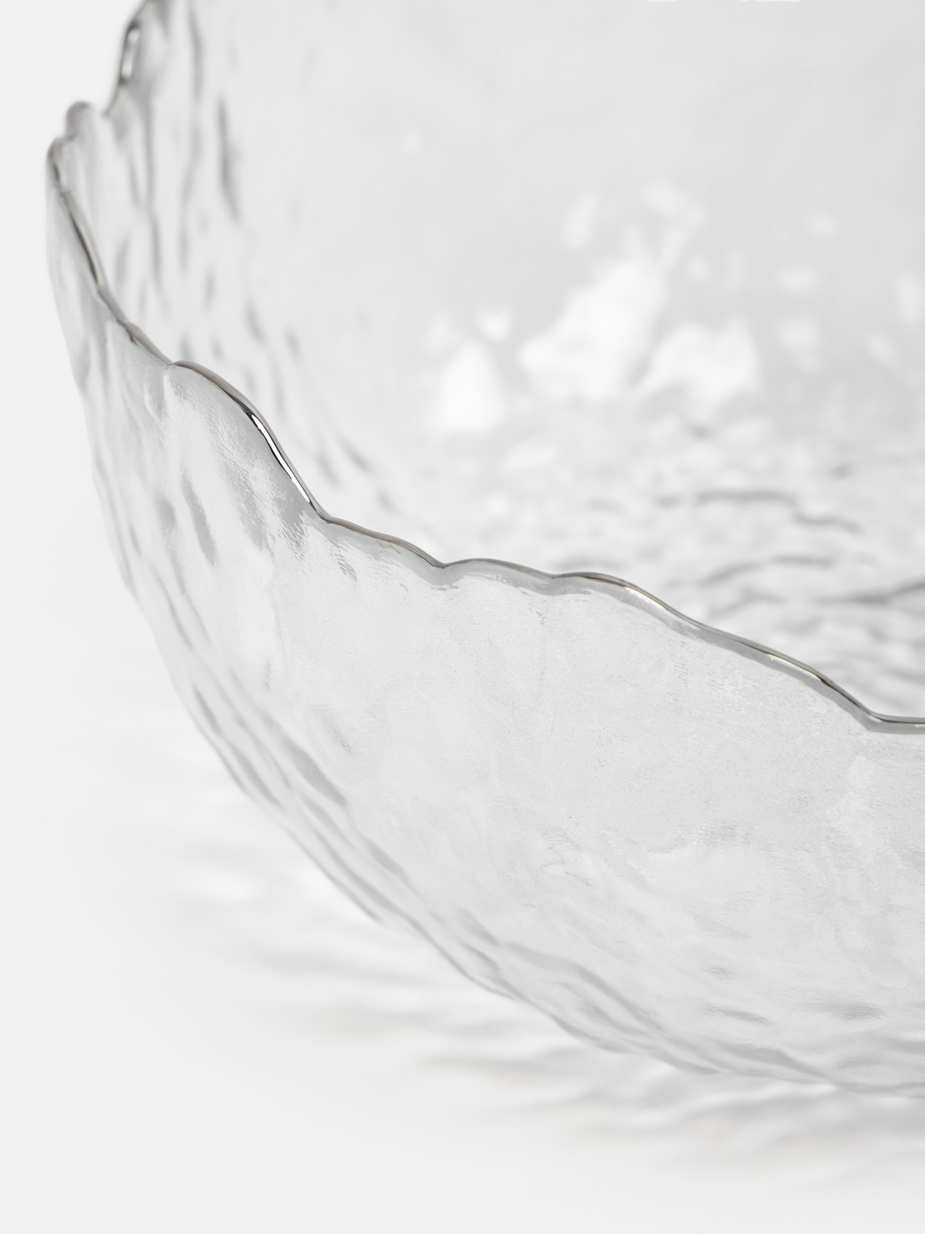Салатник, 17х7 см, 700 мл, стекло, с серебристым кантом, Nautilus silver, image-4