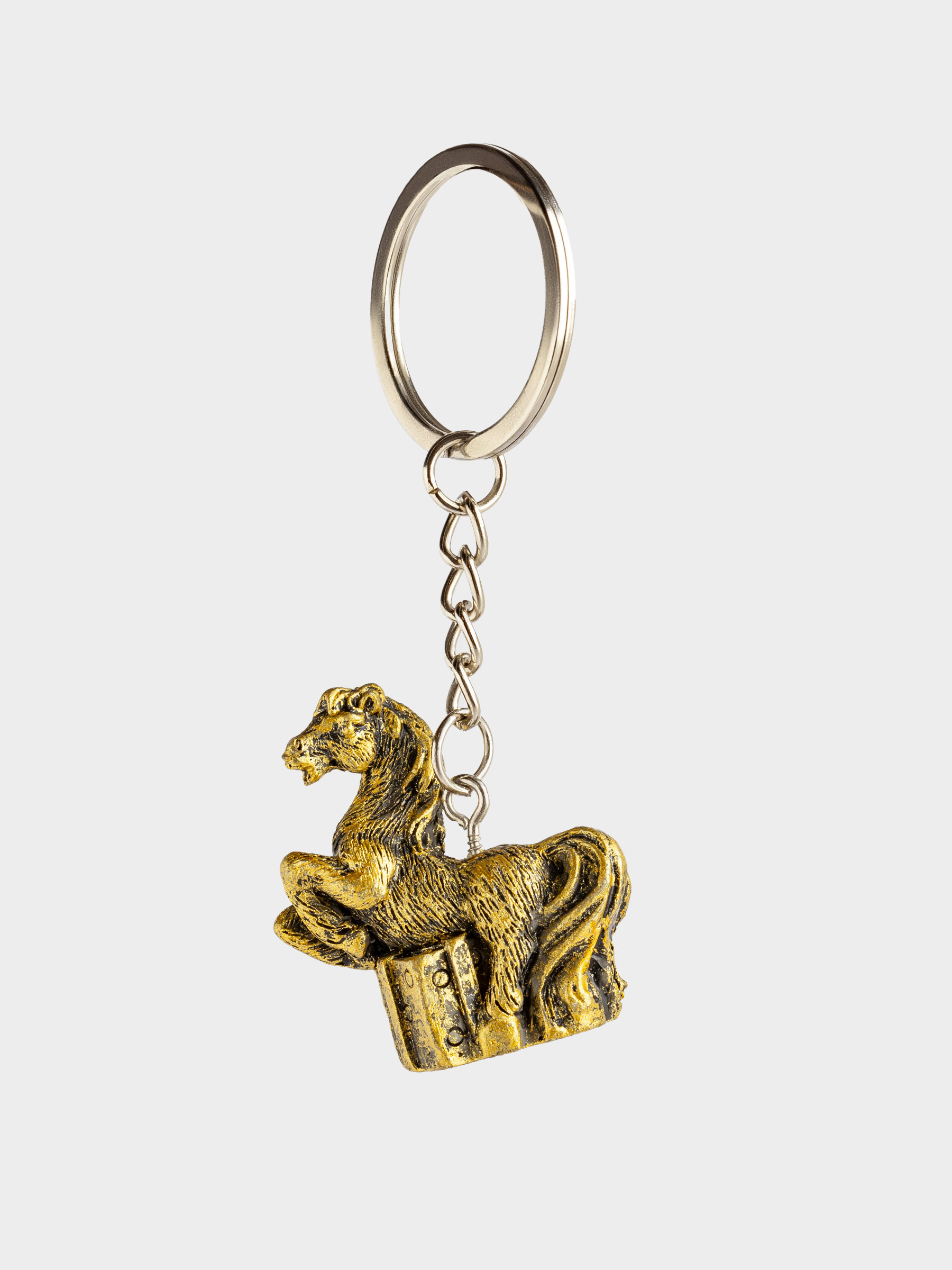 Брелок, 4 см, полирезин/металл, бронзовый, Лошадь с подарком, Horse bronze, image-0