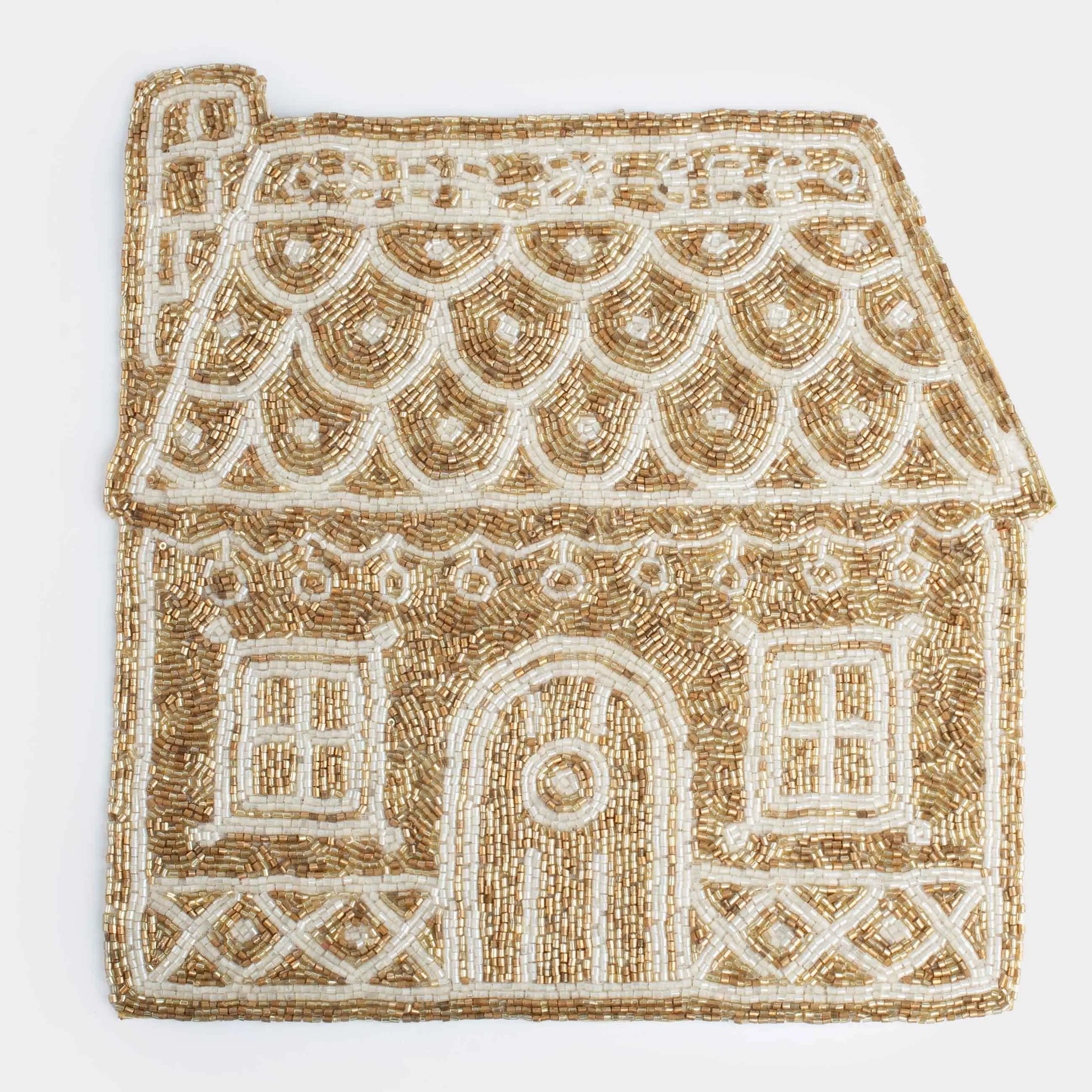 Аспаптарға арналған майлық, 35х35 см, моншақ, алтын сүт түстес, Үй, Art beads
