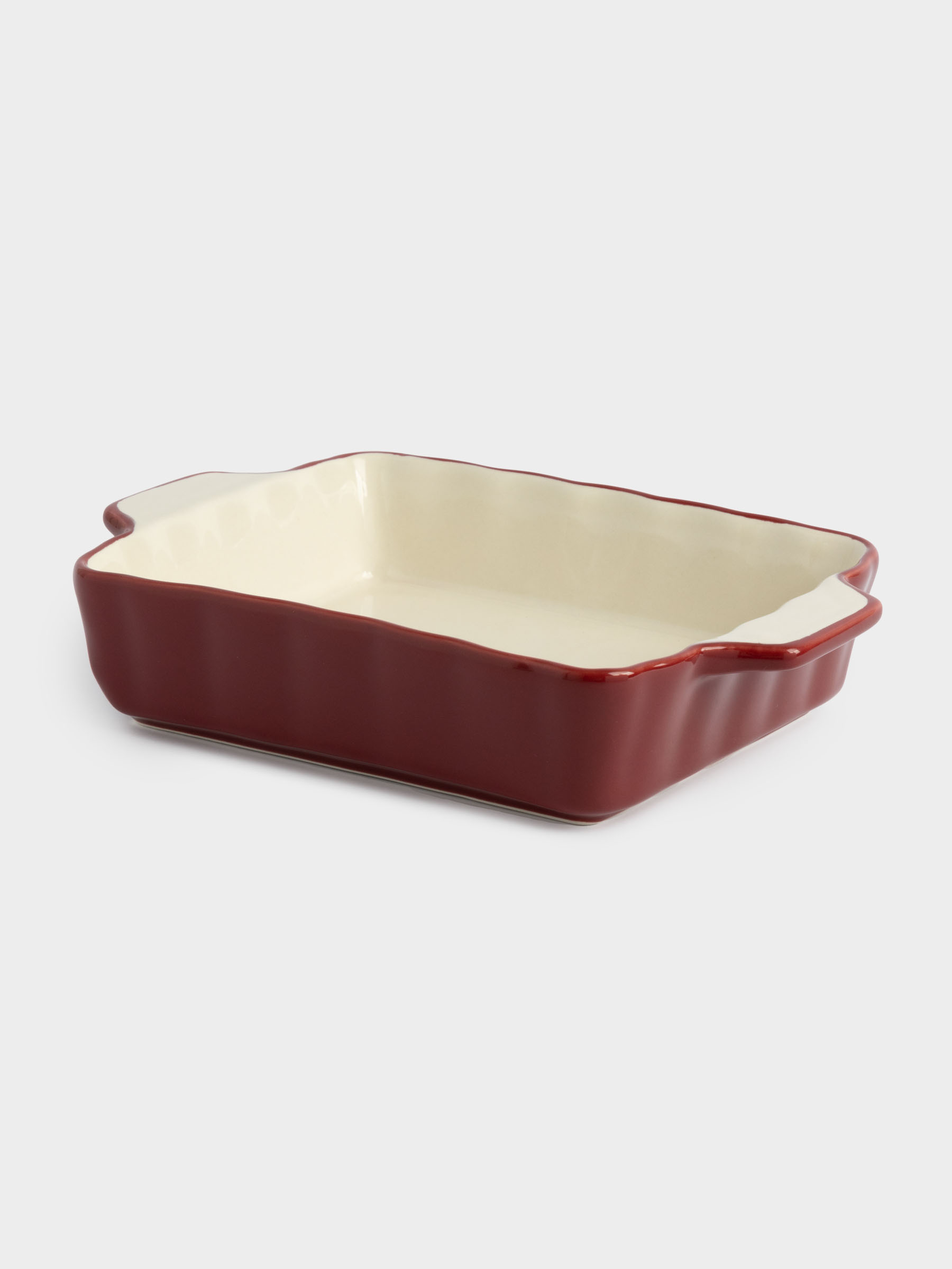 Форма для запекания, 22х16 см, керамика, прямоугольная, бордовая, Christmas tree, image-1