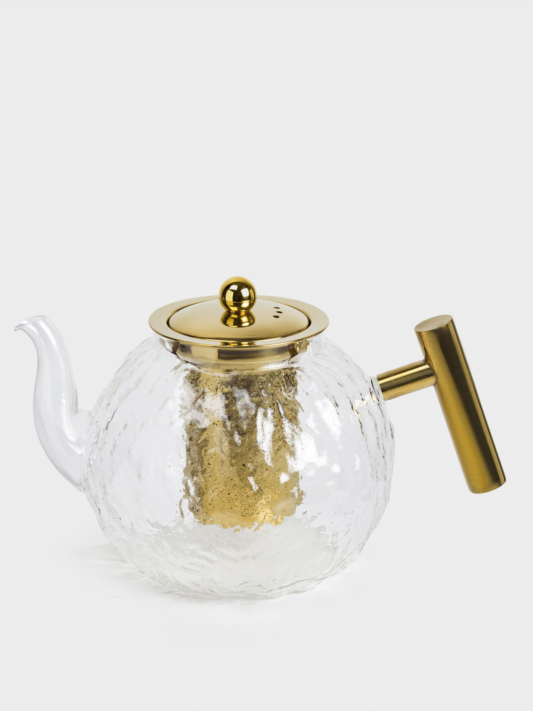 Чайник заварочный, 1,3 л, стекло Б/сталь, золотистый, Glacial gold