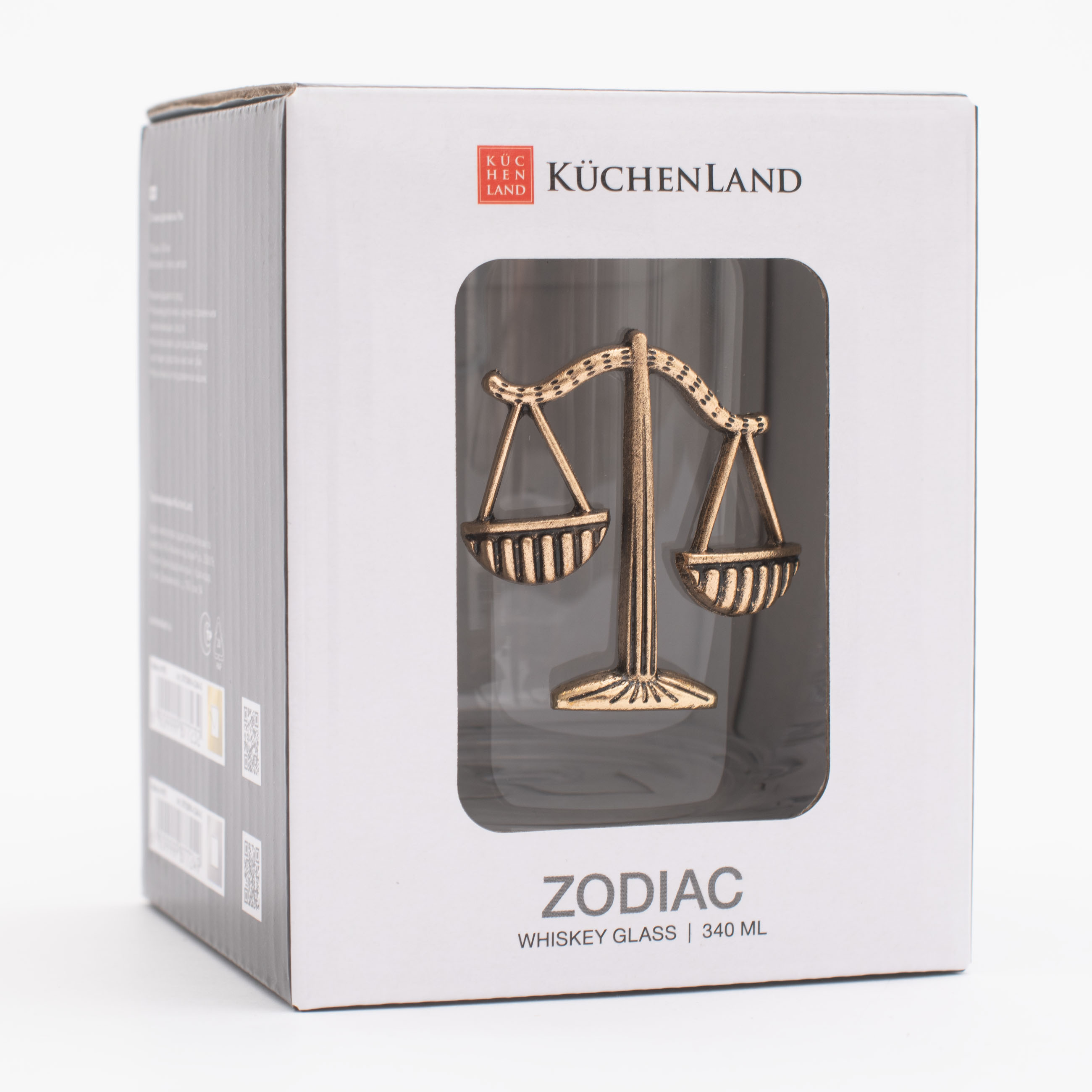 Стакан для виски, 10 см, 340 мл, стекло/металл, золотистый, Весы, Zodiac, image-5