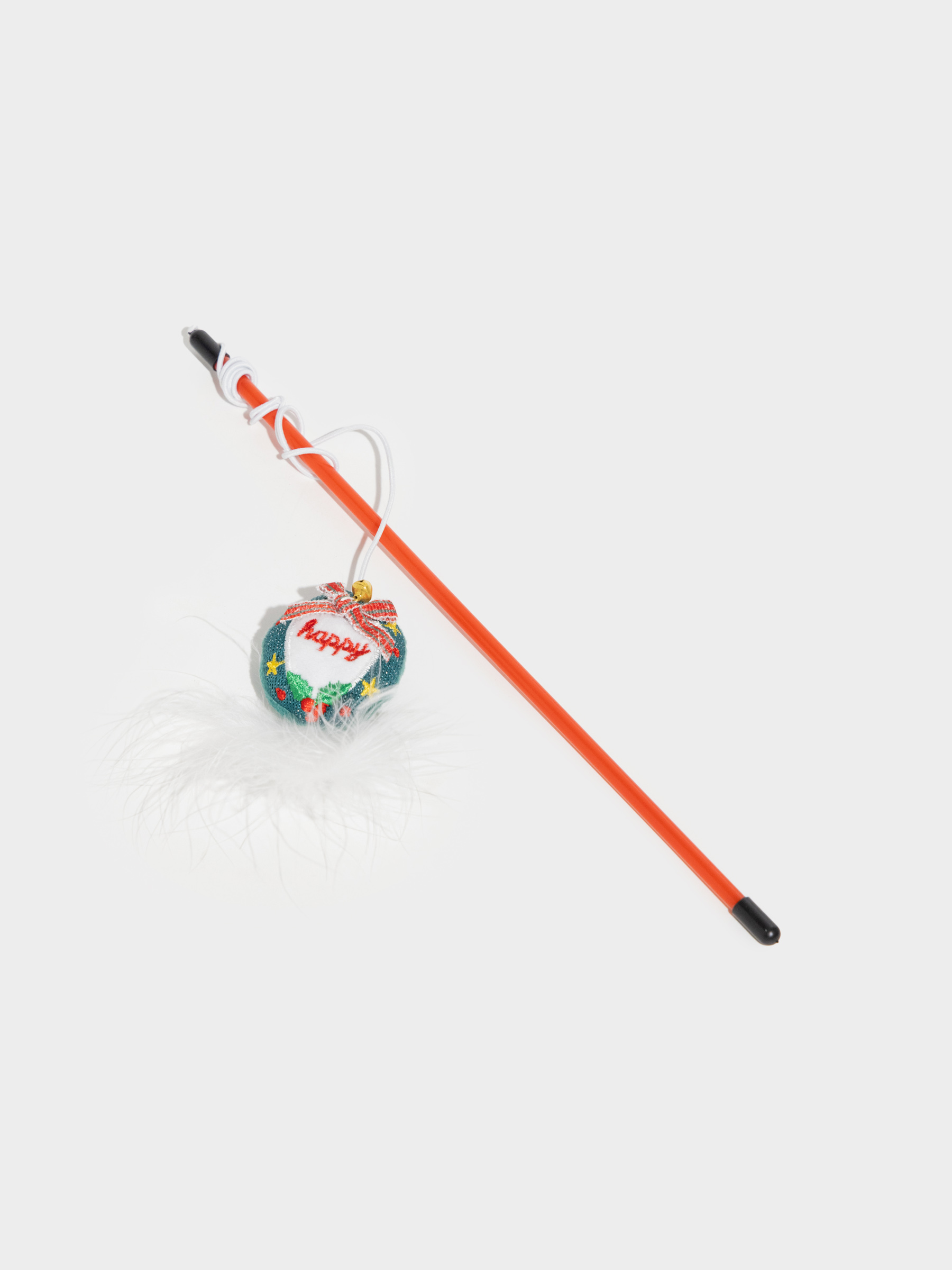 Мысықтарға арналған қармақ ойыншық, 90 см, қоңырауы бар, пластик/полиэстер, Тышқан, Christmas pet, image-2