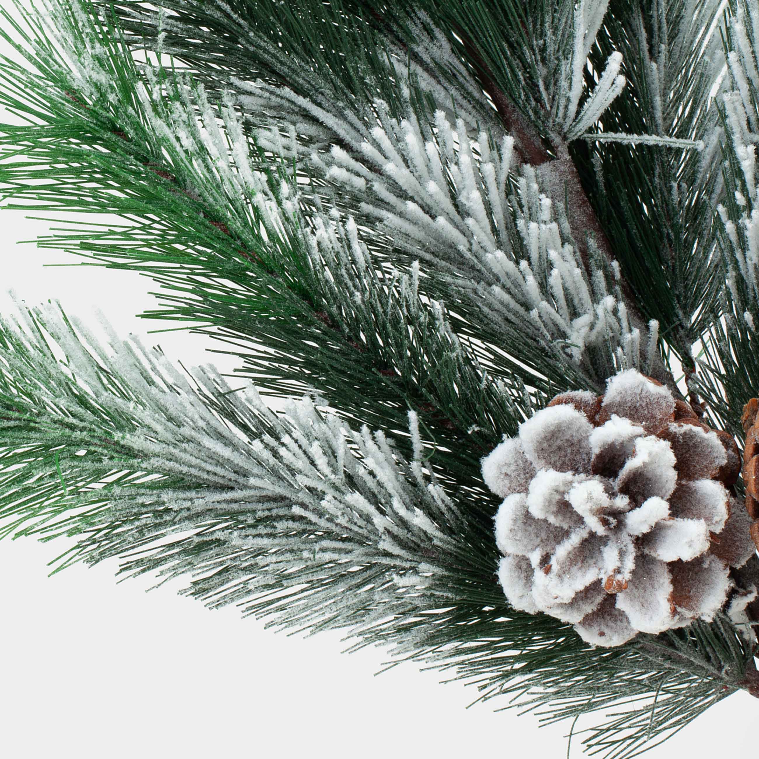 Сәндік бұтақ, 95 см, пластик/металл, Қар басқан қылқан инелер, Snowy decor, image-1