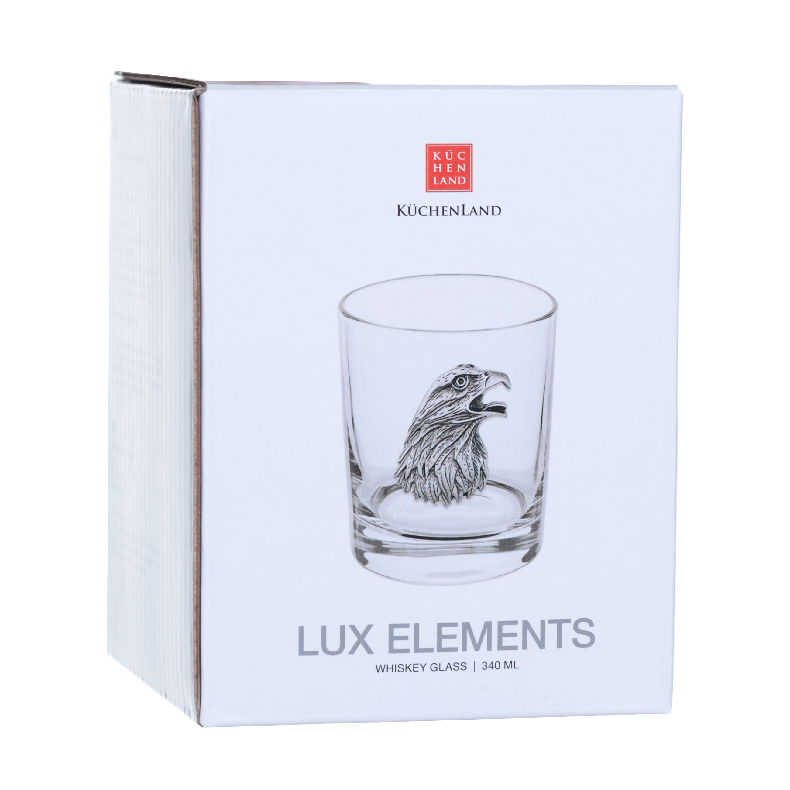 Стакан для виски, 10 см, 340 мл, стекло/металл, серебристый, Орел, Lux elements, image-3