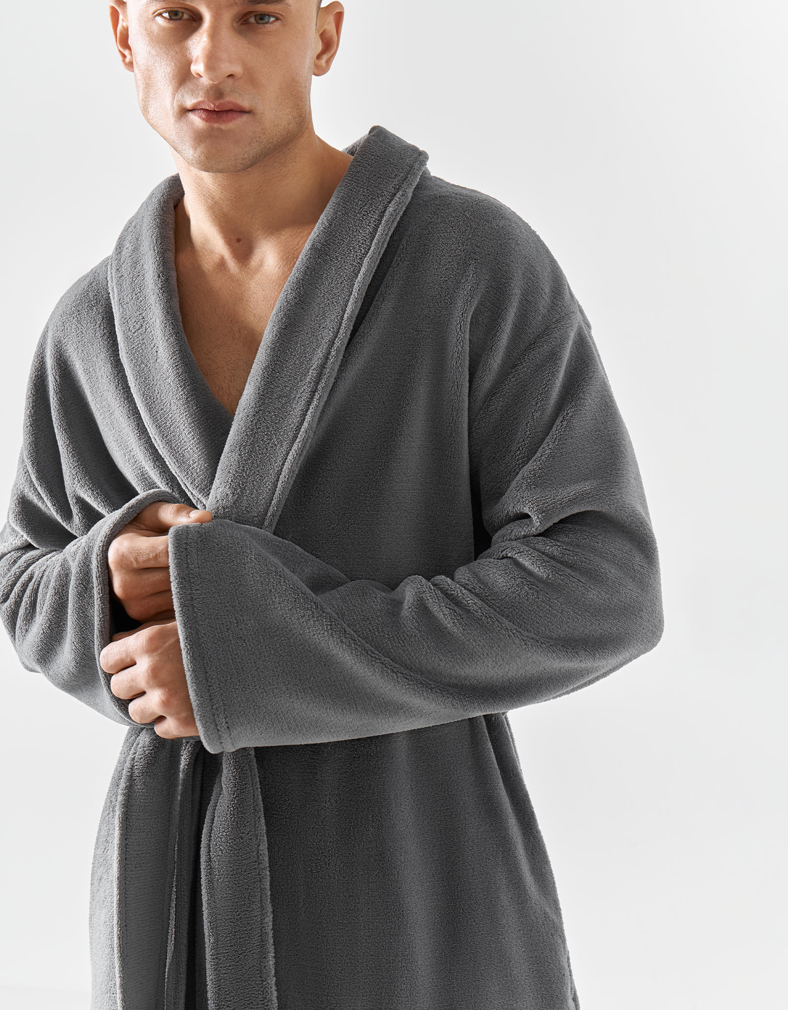 Халат мужской, домашний, темно-серый, Орел, Jevon, image-6