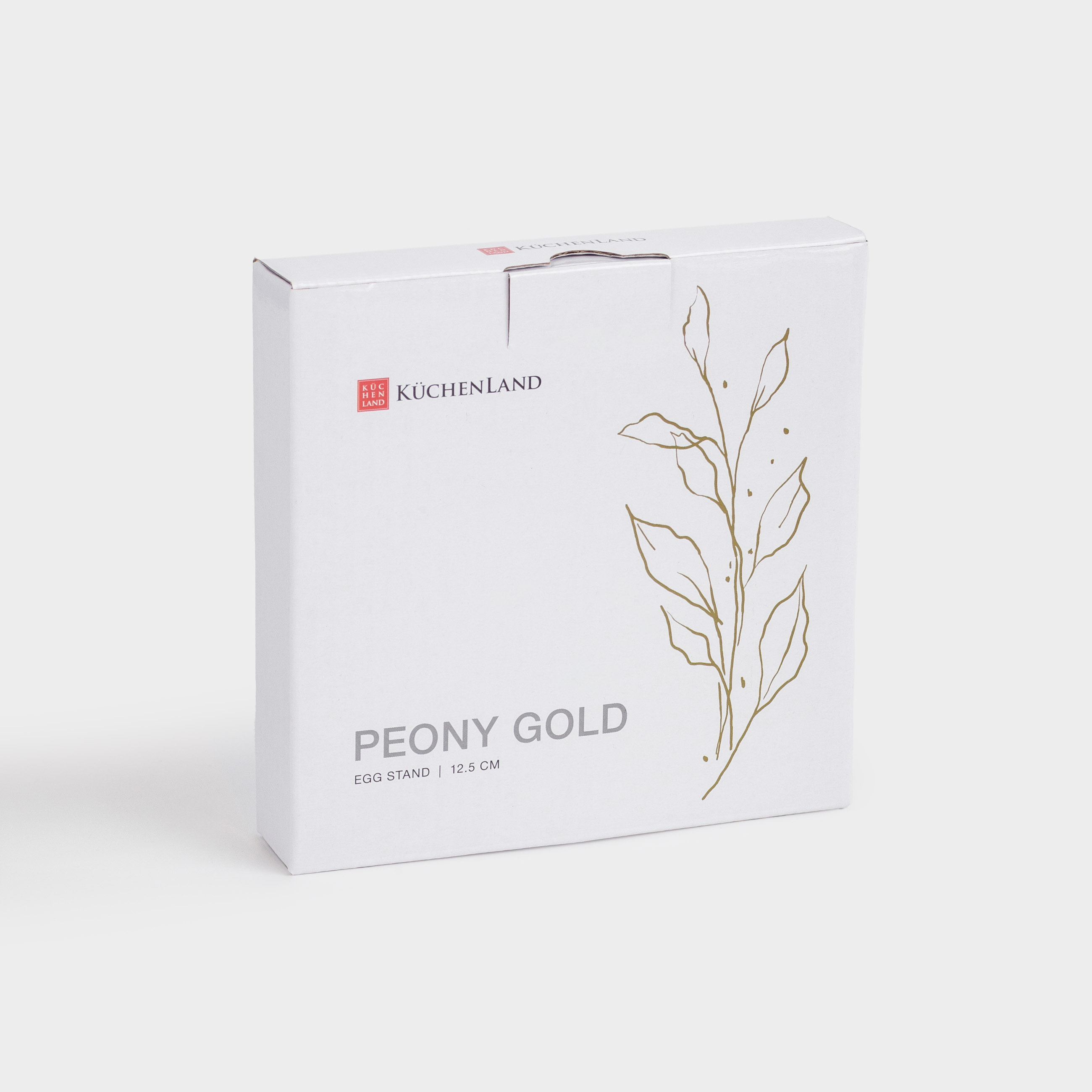 Подставка для яйца, 13 см, фарфор F, бело-золотистая, Цветок, Peony gold, image-2