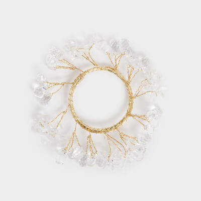 Кольцо для салфеток, 5 см, акрил/металл, золотистое, Кристаллы, Crystal decor ,image-0