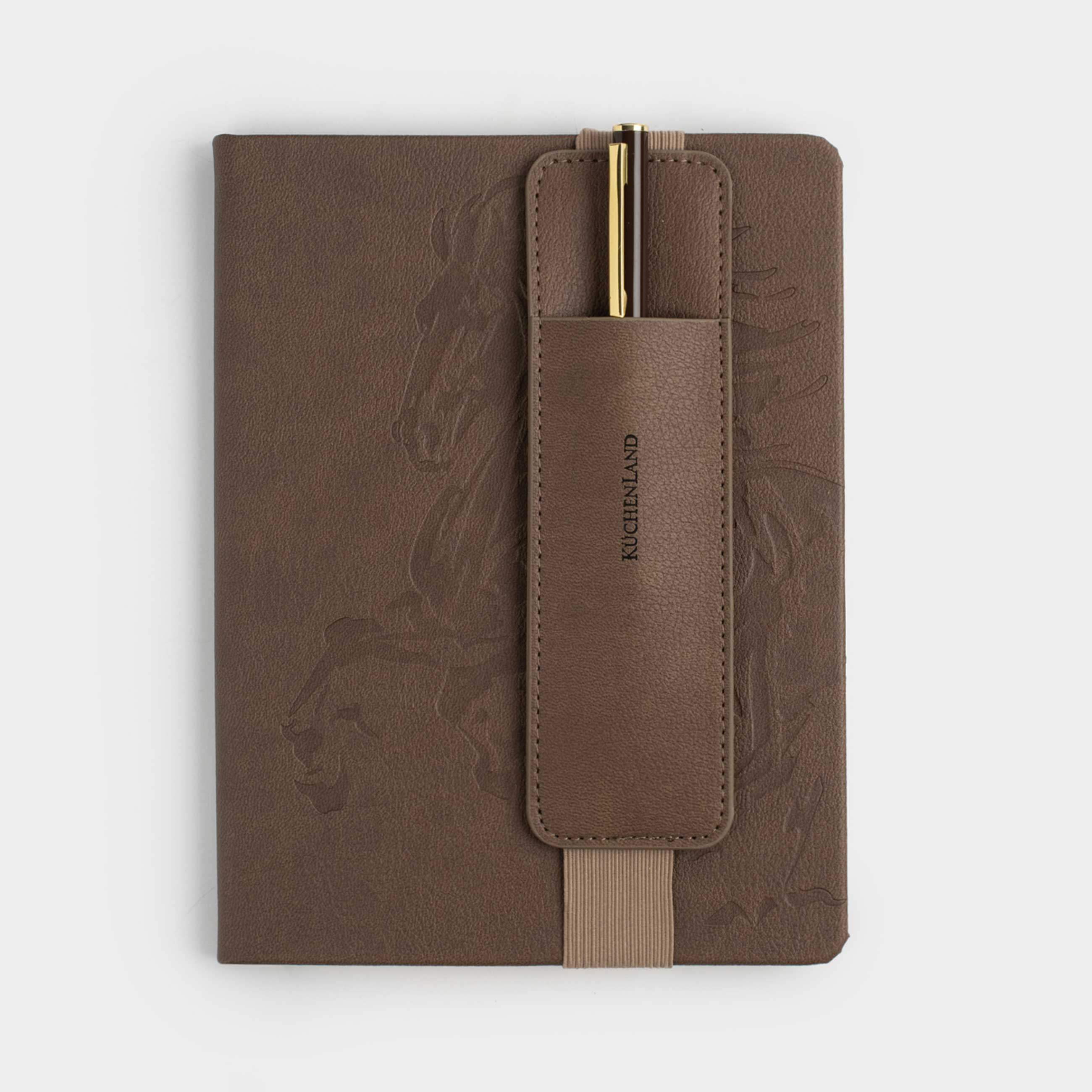 Қаламы бар жазу кітапшасы, 15х20 см, 80 л, полиуретан, қоңыр, Жылқы, B&G