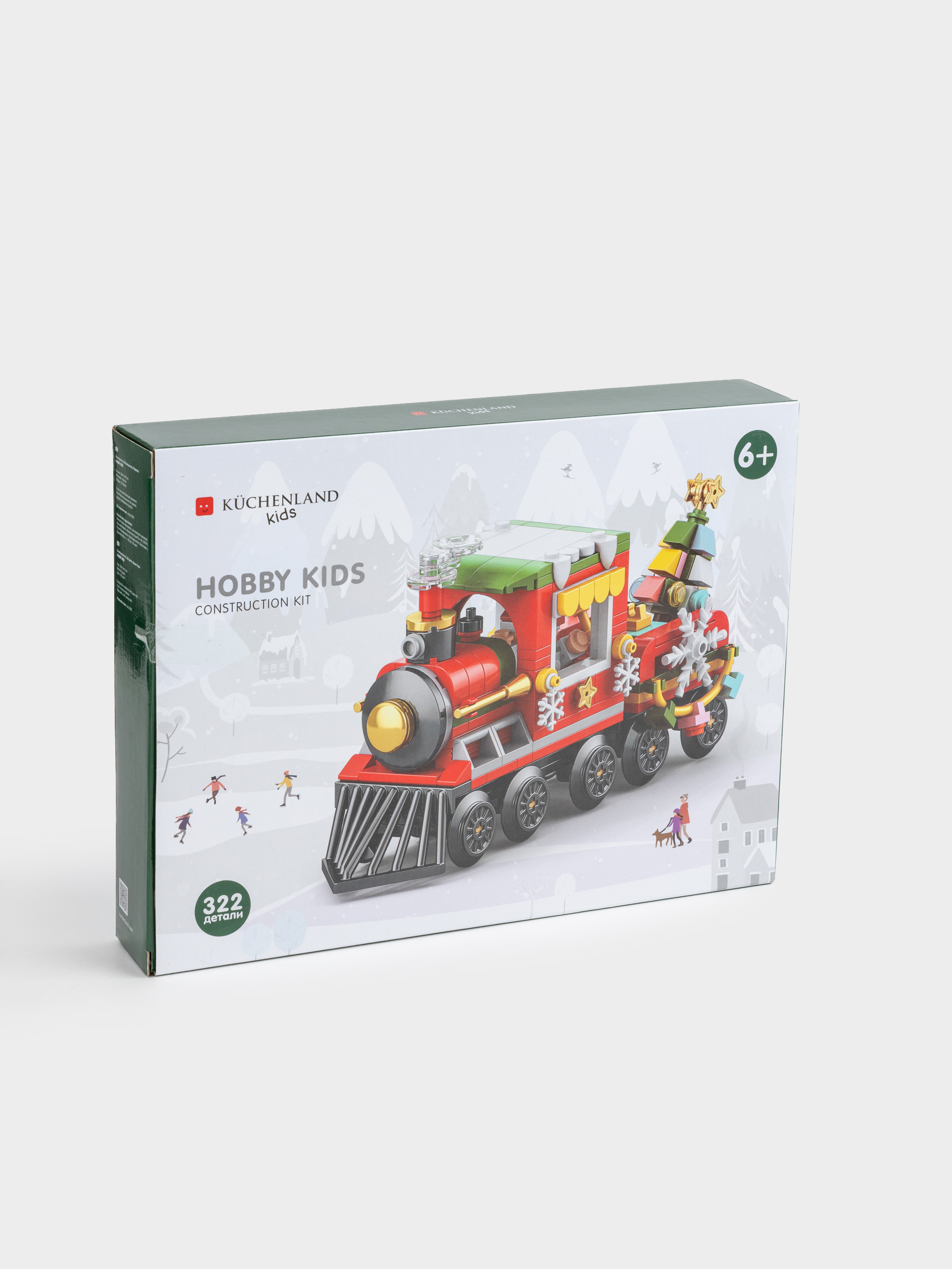 Конструктор, 20х10 см, 322 детали, пластик, цветной, Паровоз, Hobby kids, image-4