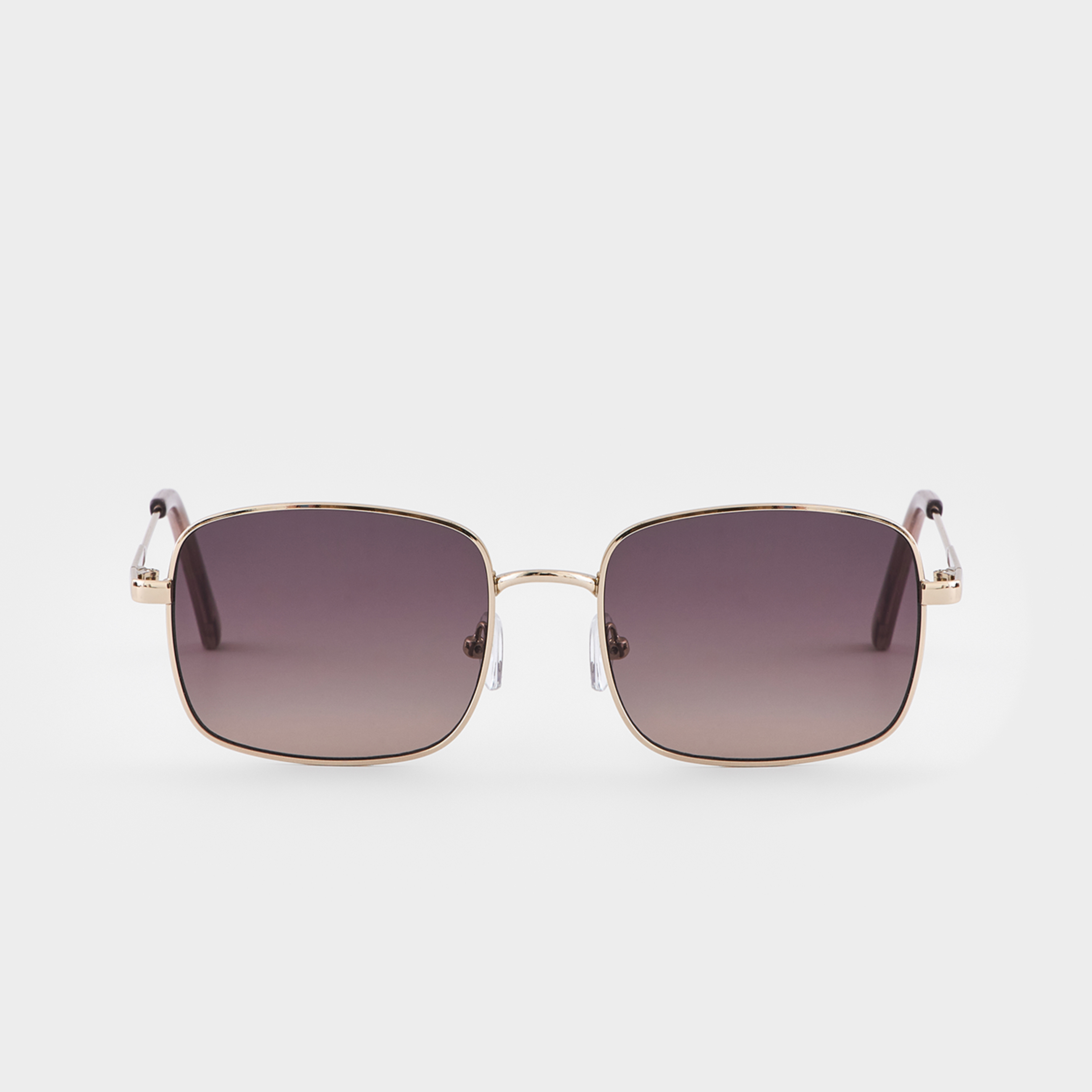Очки солнцезащитные, металл/акрил, квадратные, золотисто-черные, Eyewear