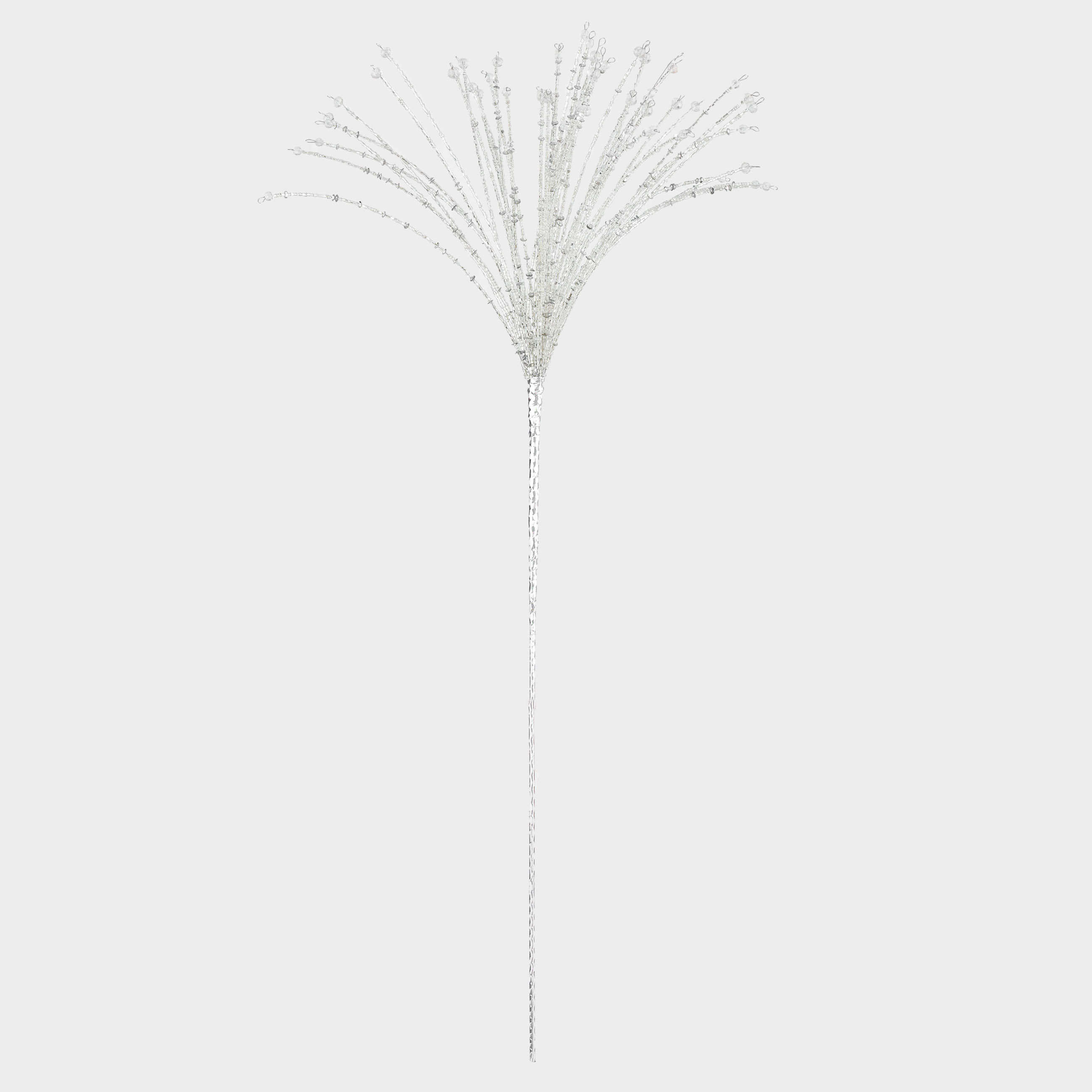 Ветка декоративная, 57 см, бисер/металл, серебристая, Бусины, Balls decor, image-0