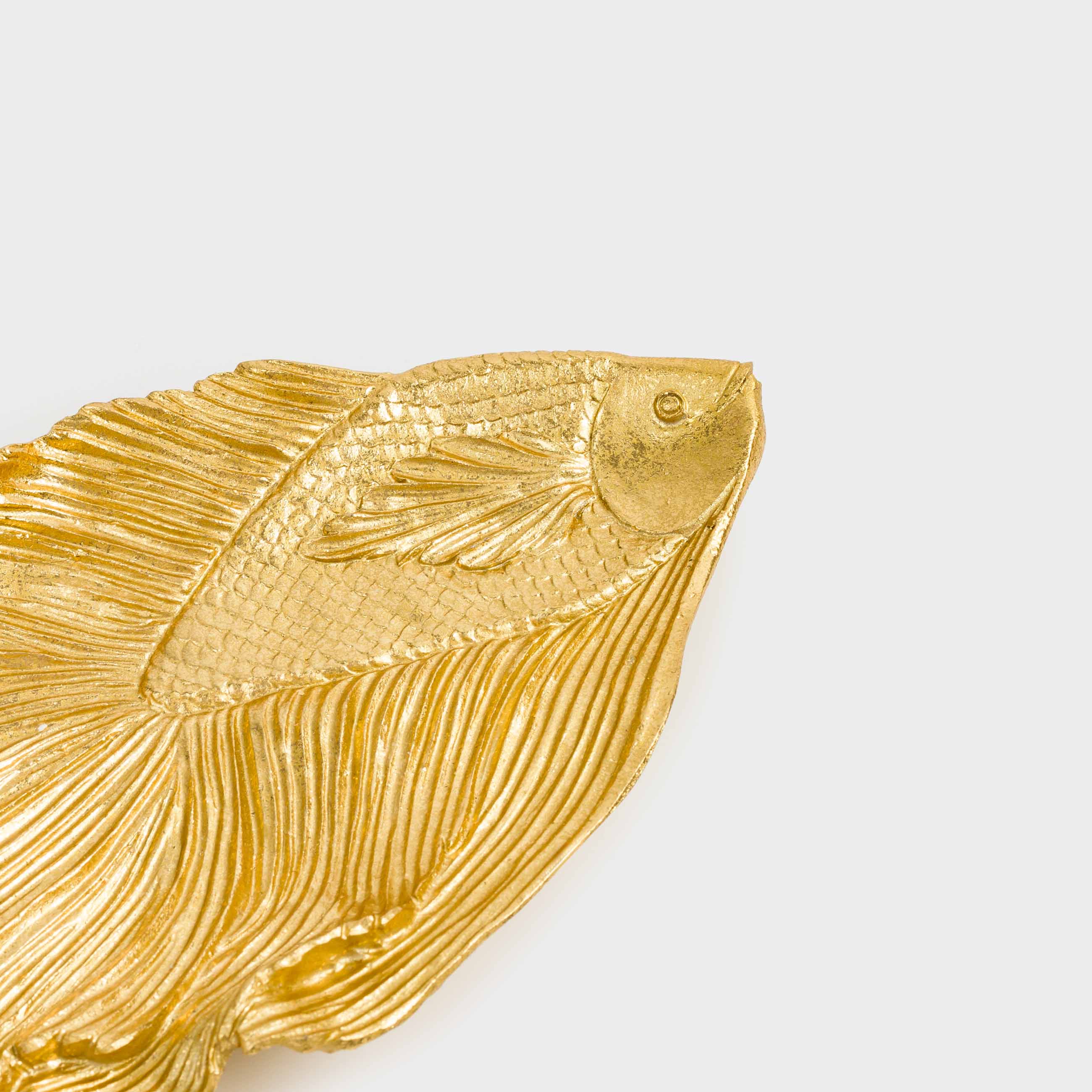 Блюдо декоративное, 27х13 см, полирезин, золотистое, Рыбка, Goldfish, image-2