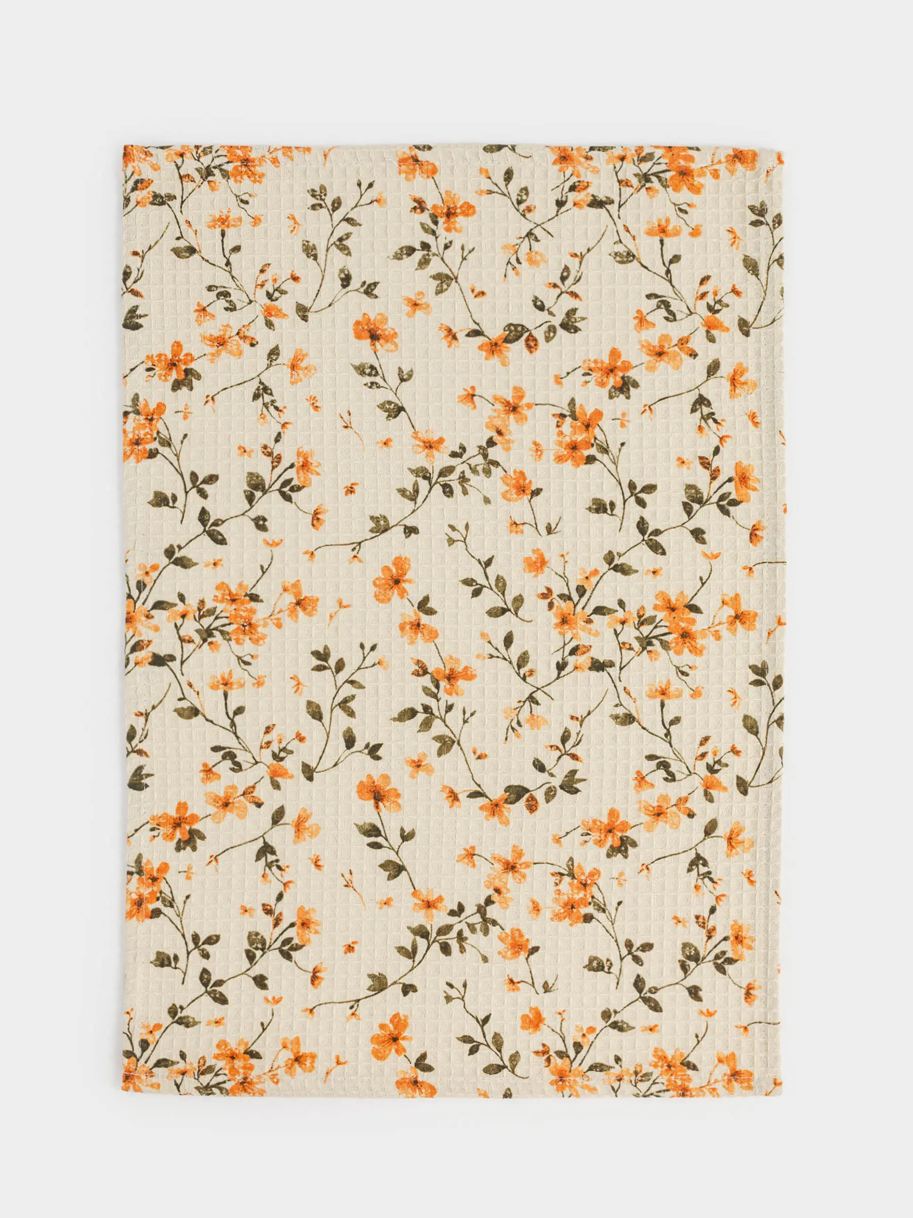 Асүйлік сүлгі, 40х60 см, мақта, сүт түстес, Сары гүлдер, Bloom