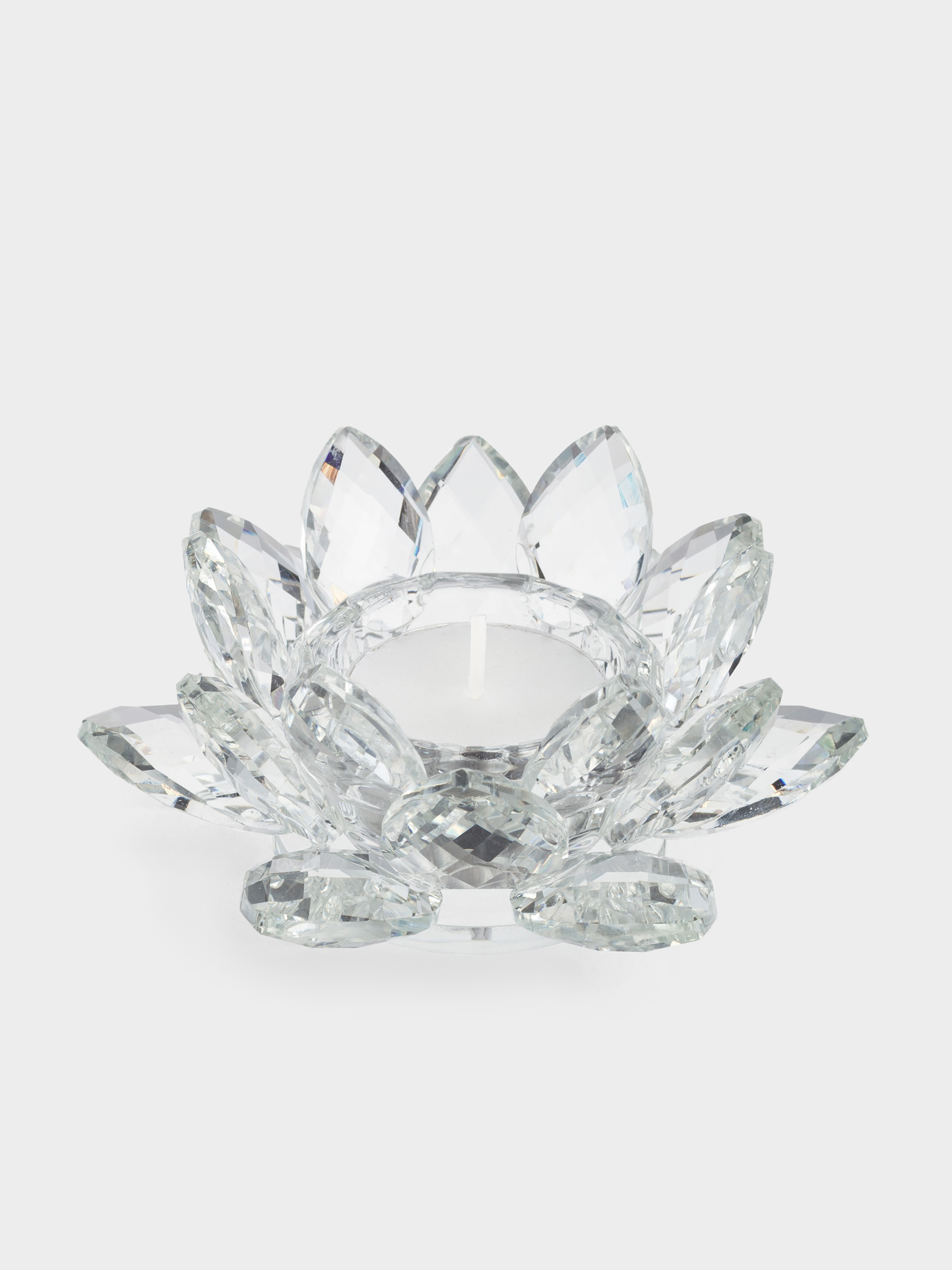 Подсвечник, 11 см, для чайной свечи, кристальное стекло, Цветок, Crystal flower, image-3