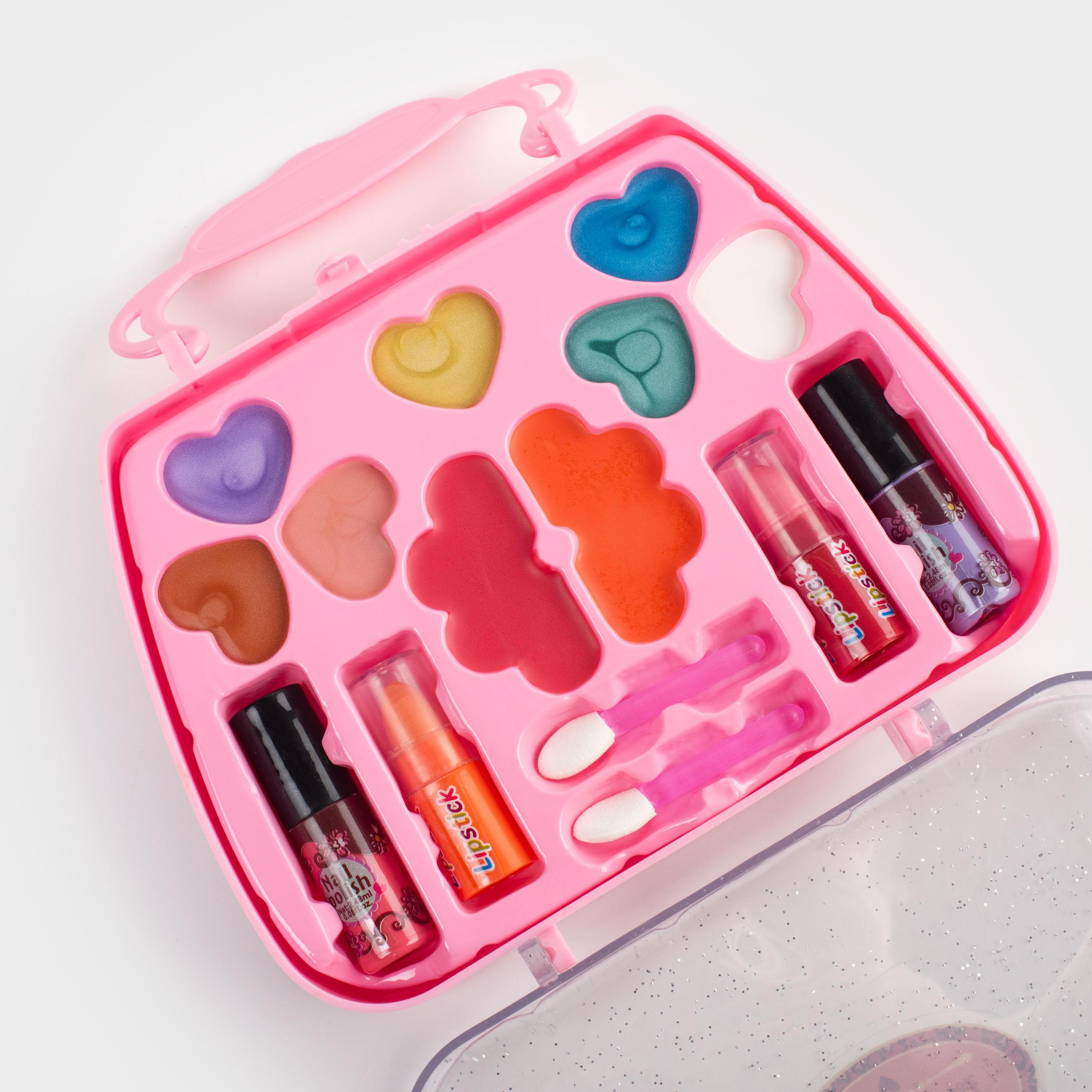 Набор косметики, детский, 15 см, 17 пр, пластик, розовый, Чемоданчик, Cosmetic kids, image-2