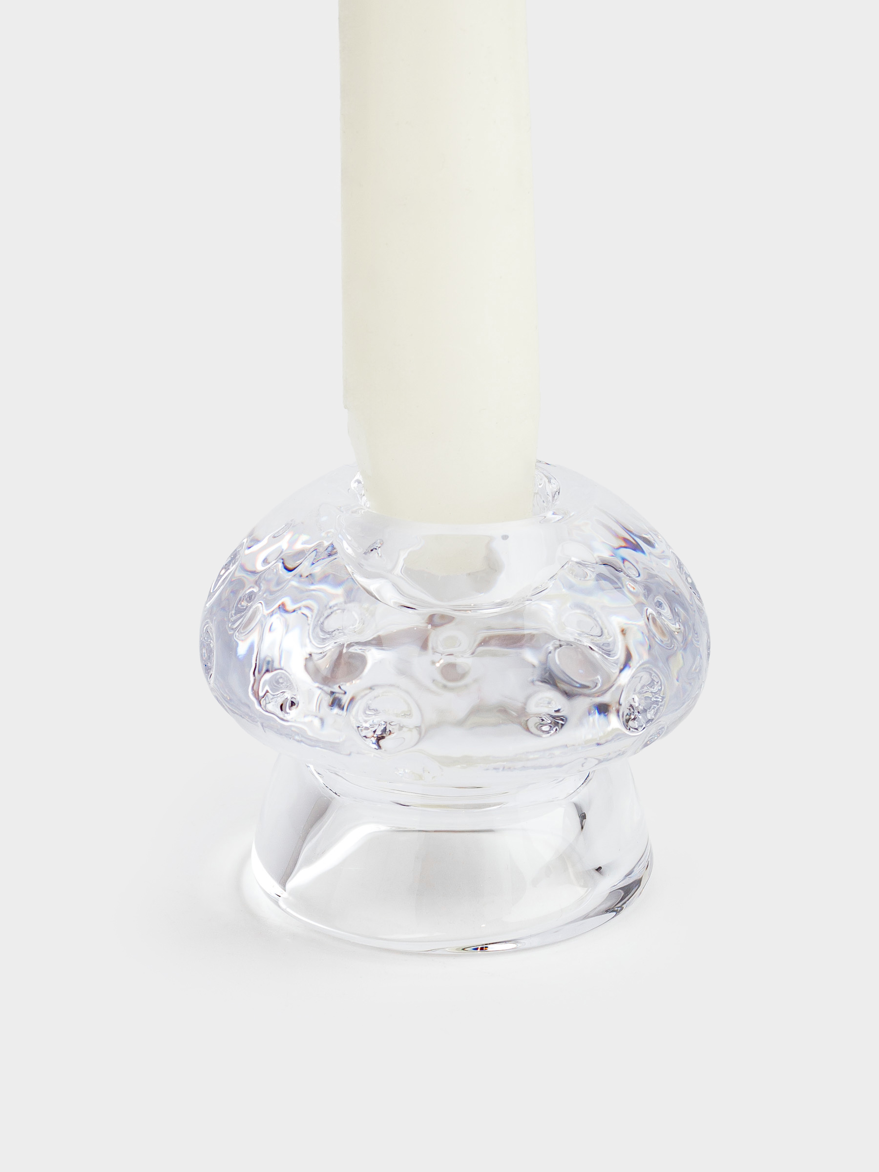 Подсвечник, 6 см, для тонкой свечи, стекло, Гриб, Clear, image-4