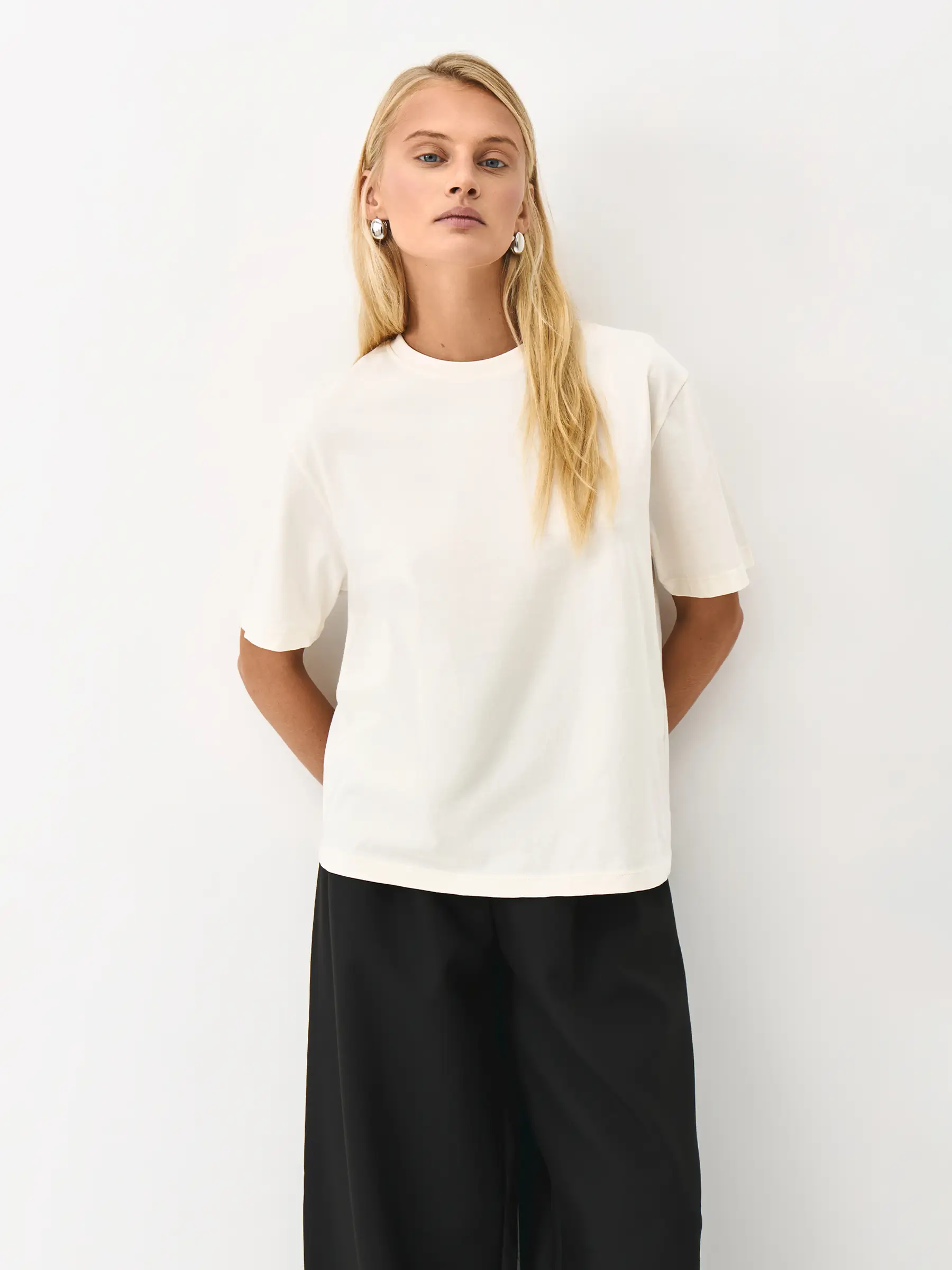 Әйелдер футболкасы, өлшемі L, мақта, сүт түстес, Adrianna