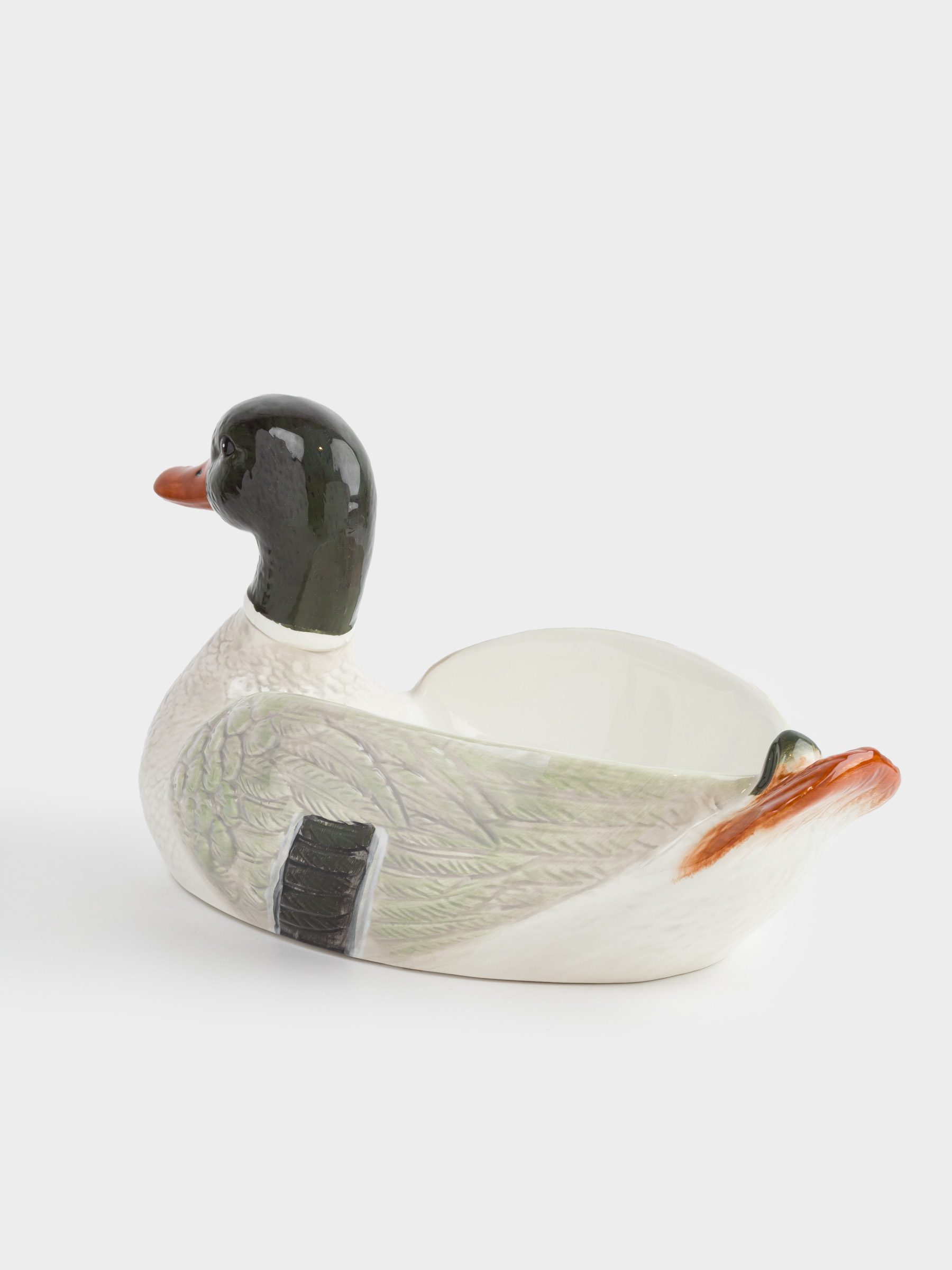 Блюдо глубокое, 34х20х17 см, керамика, зелено-белое, Селезень, Duck, image-3