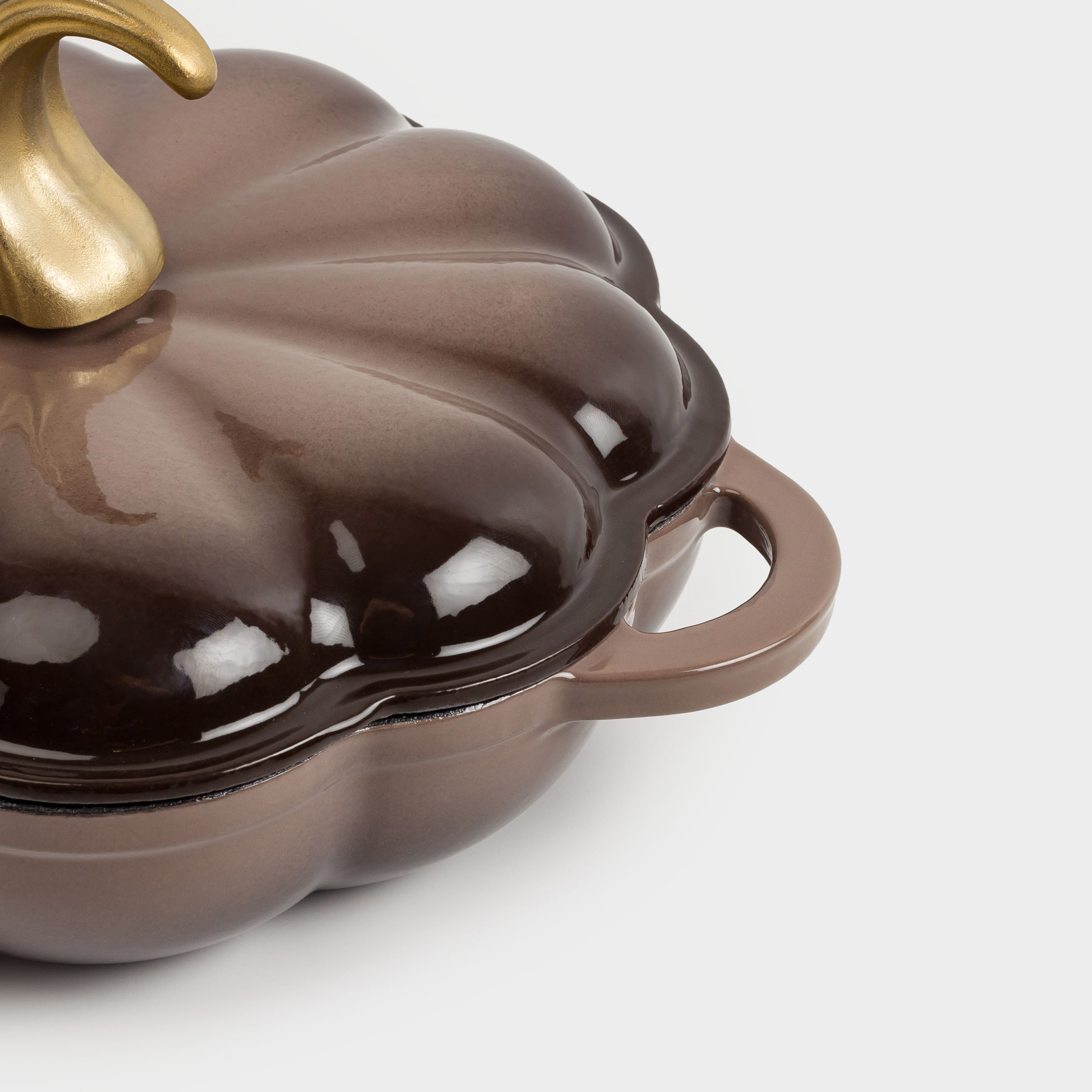 Сотейник, 26 см, 2,3 л, с крышкой, чугун, коричневый, Тыква, Gourd, image-6