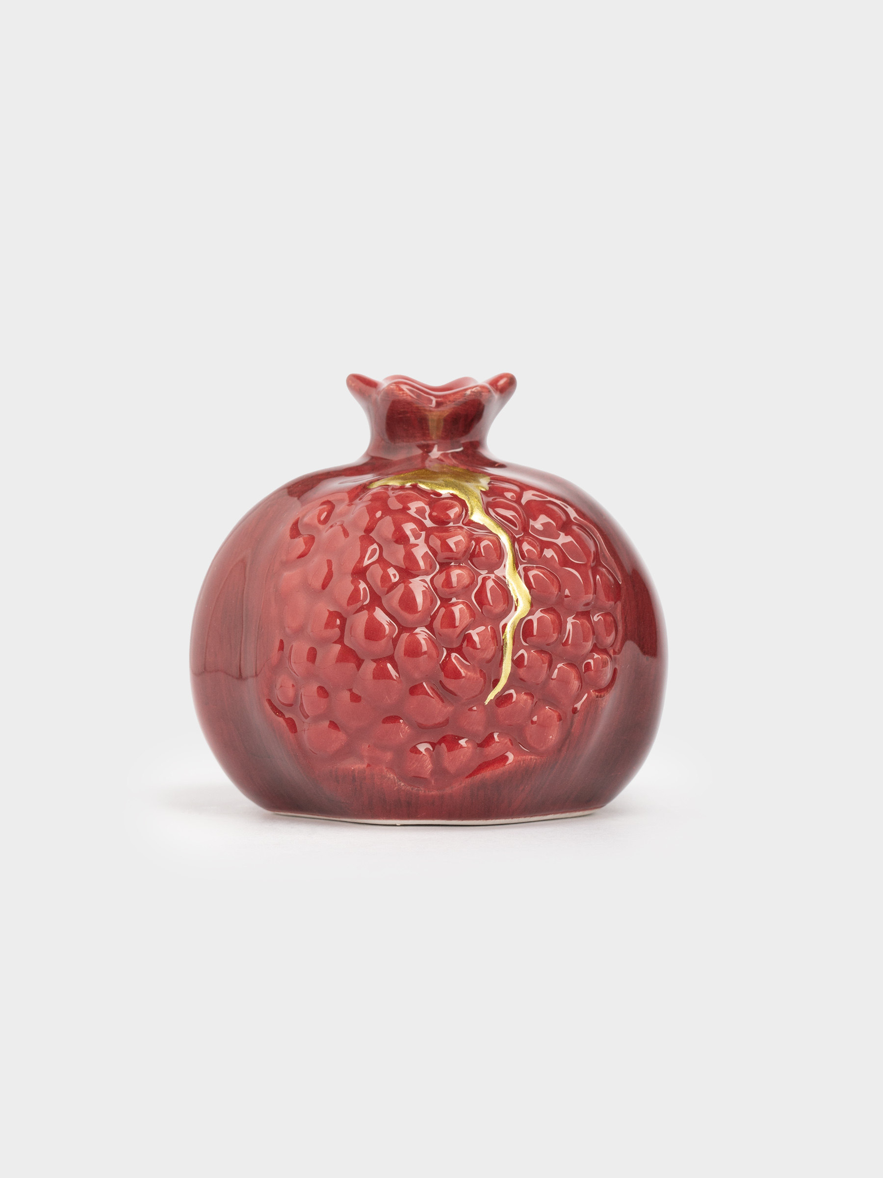 Тұз немесе бұрышқа арналған ыдыс, 8 см, керамика, қою қызыл, Анар, Pomegranate, image-0
